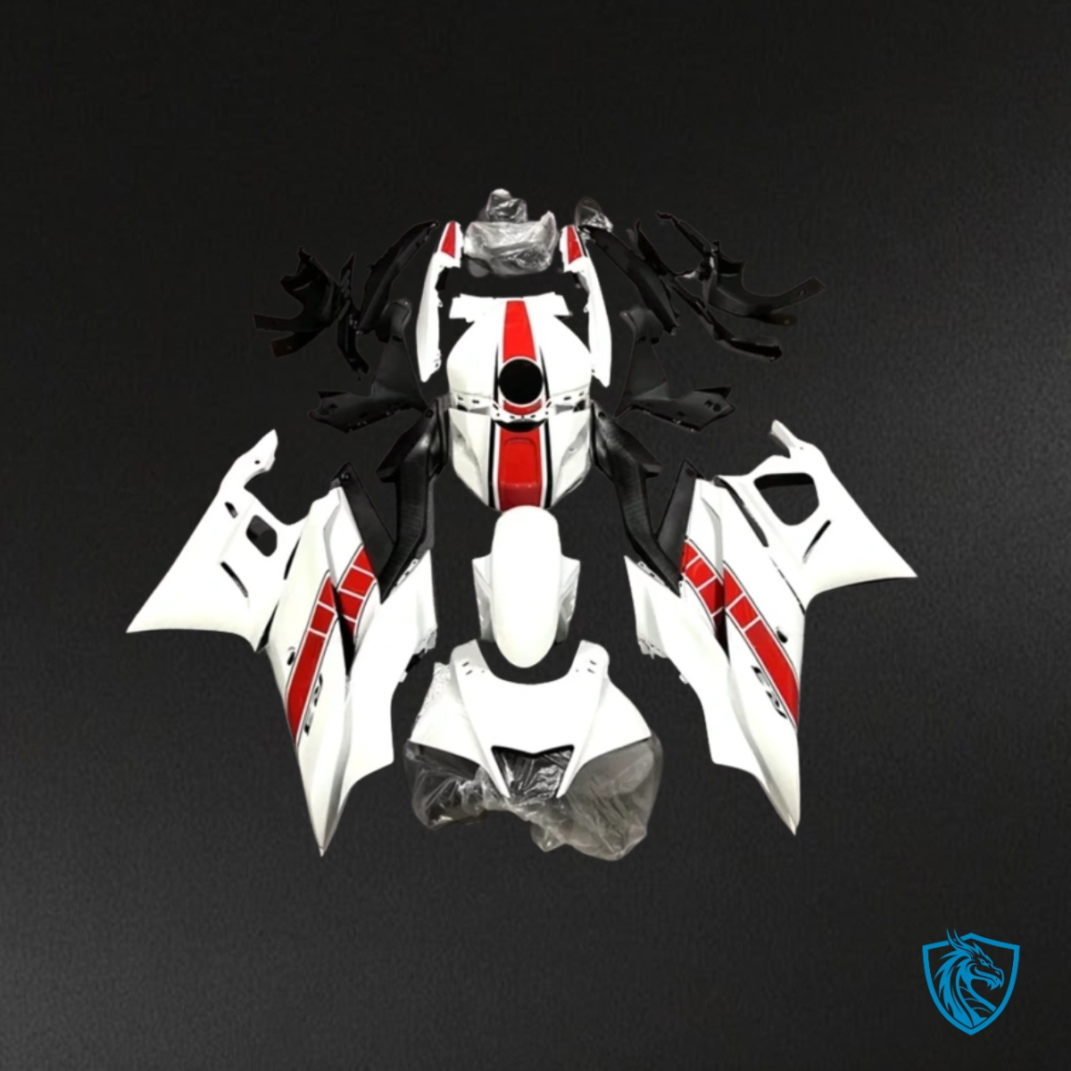 Yamaha YZF R3R25 (2019-2020) Gloss White & Red Fairings Kit - Aftermarket ABS Bodywork