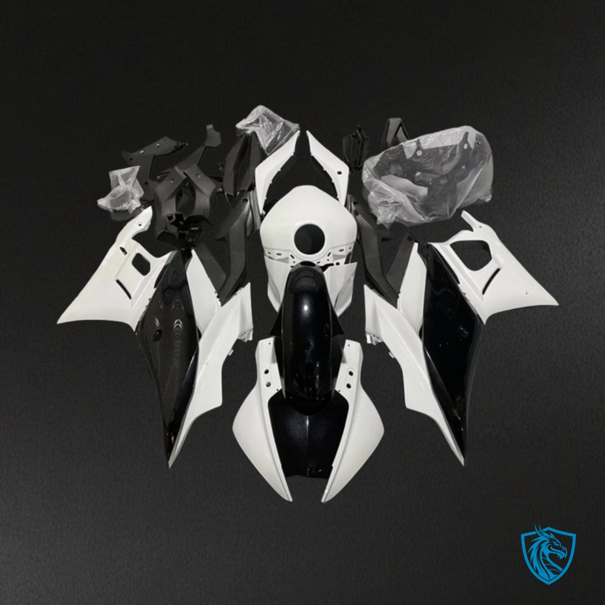 Yamaha YZF R3R25 (2019-2020) Glossy White & Black Fairings Kit - Aftermarket ABS Bodywork