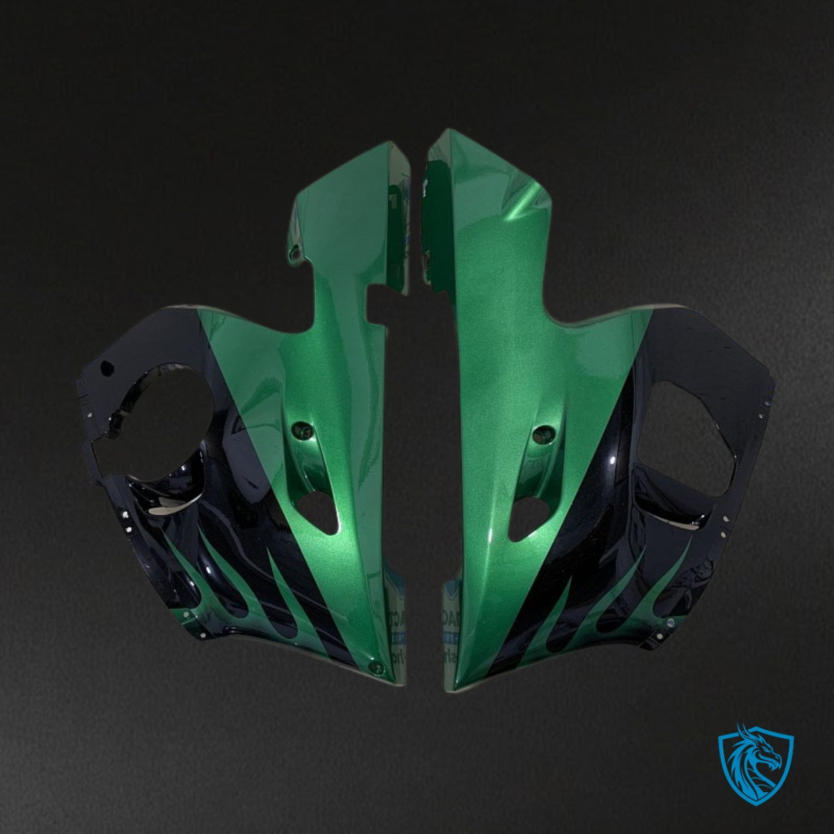 Yamaha YZF R6 (1999-2002) Black Flame & Green Fairing Kit - Aftermarket ABS Bodywork