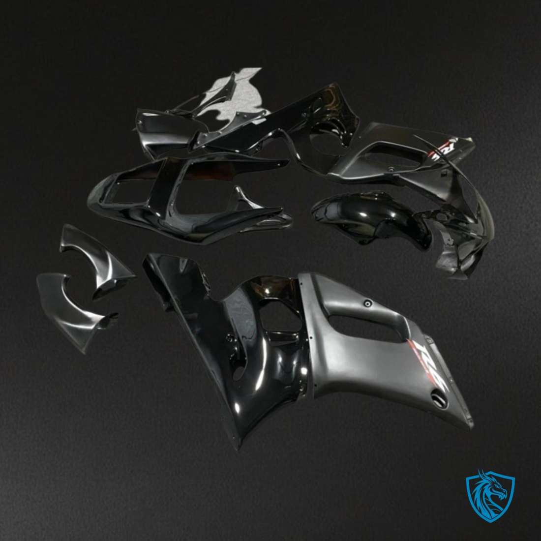Yamaha YZF R6 (1999-2002) Gloss Black & Gray - Custom ABS Fairing Kit