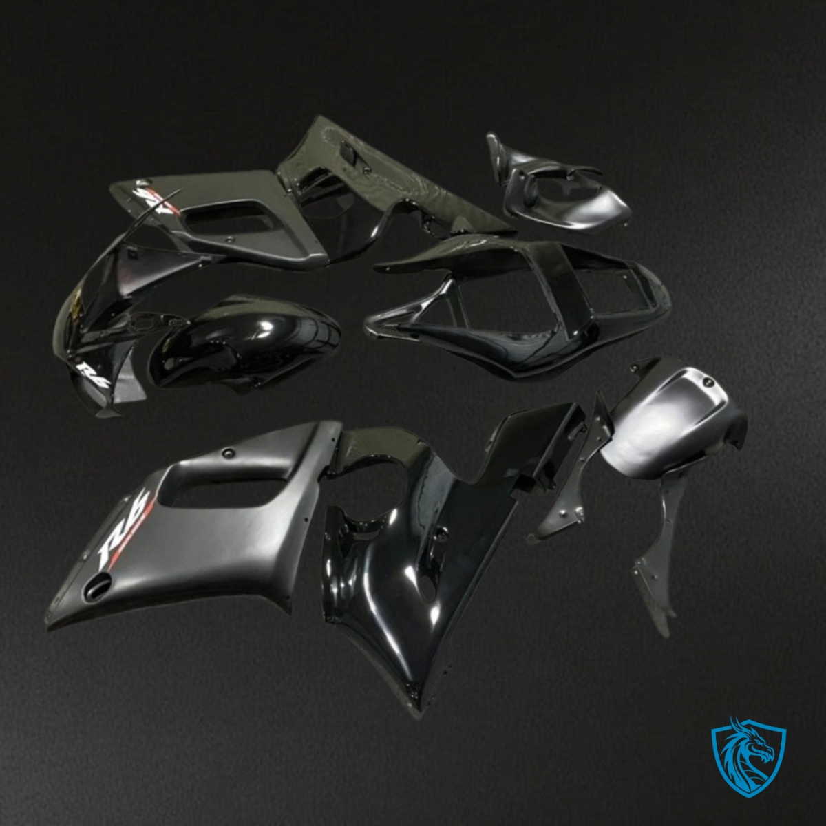 Yamaha YZF R6 (1999-2002) Gloss Black & Gray - Custom ABS Fairing Kit