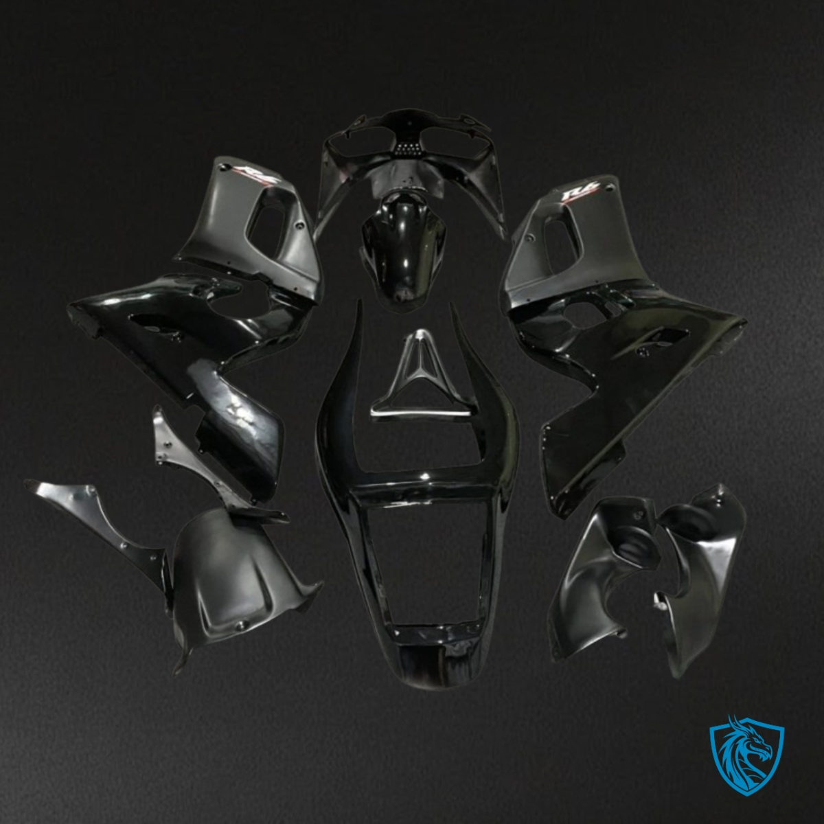 Yamaha YZF R6 (1999-2002) Gloss Black & Gray - Custom ABS Fairing Kit