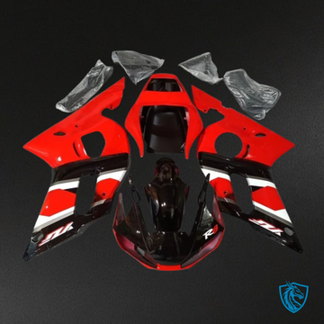Yamaha YZF R6 (1999-2002) Black, Gloss Red & White Fairing Kit | ABS Bodywork