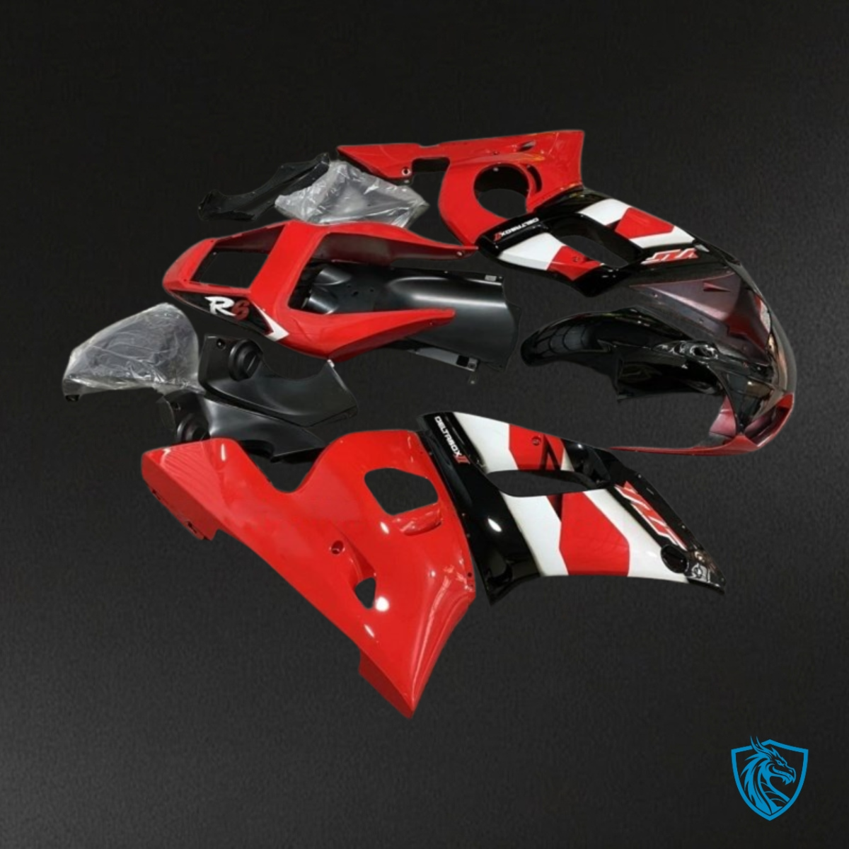 Yamaha YZF R6 (1999-2002) Gloss Red, Black & White - MERGEment Motorcycle Fairings Kit