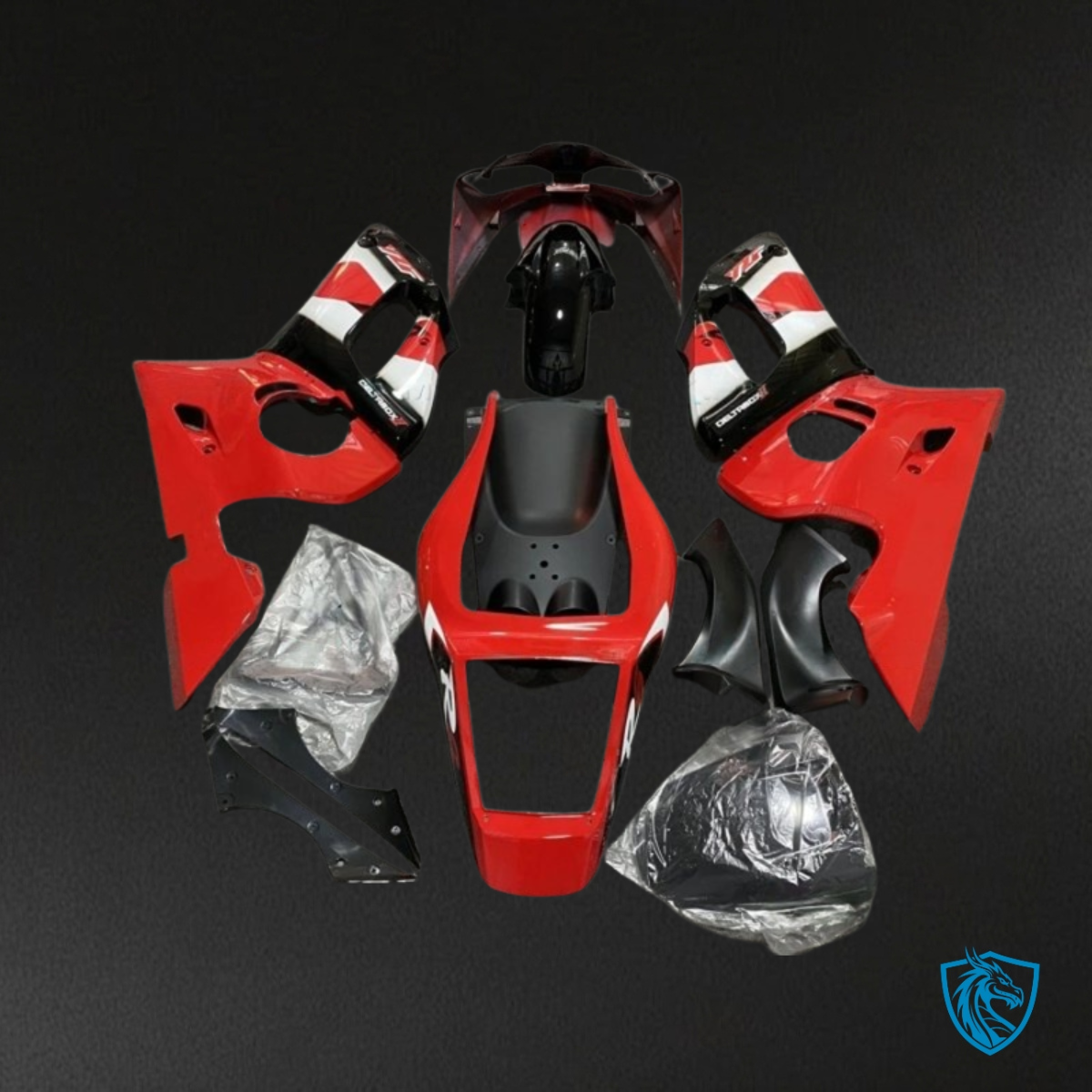 Yamaha YZF R6 (1999-2002) Gloss Red, Black & White - MERGEment Motorcycle Fairings Kit