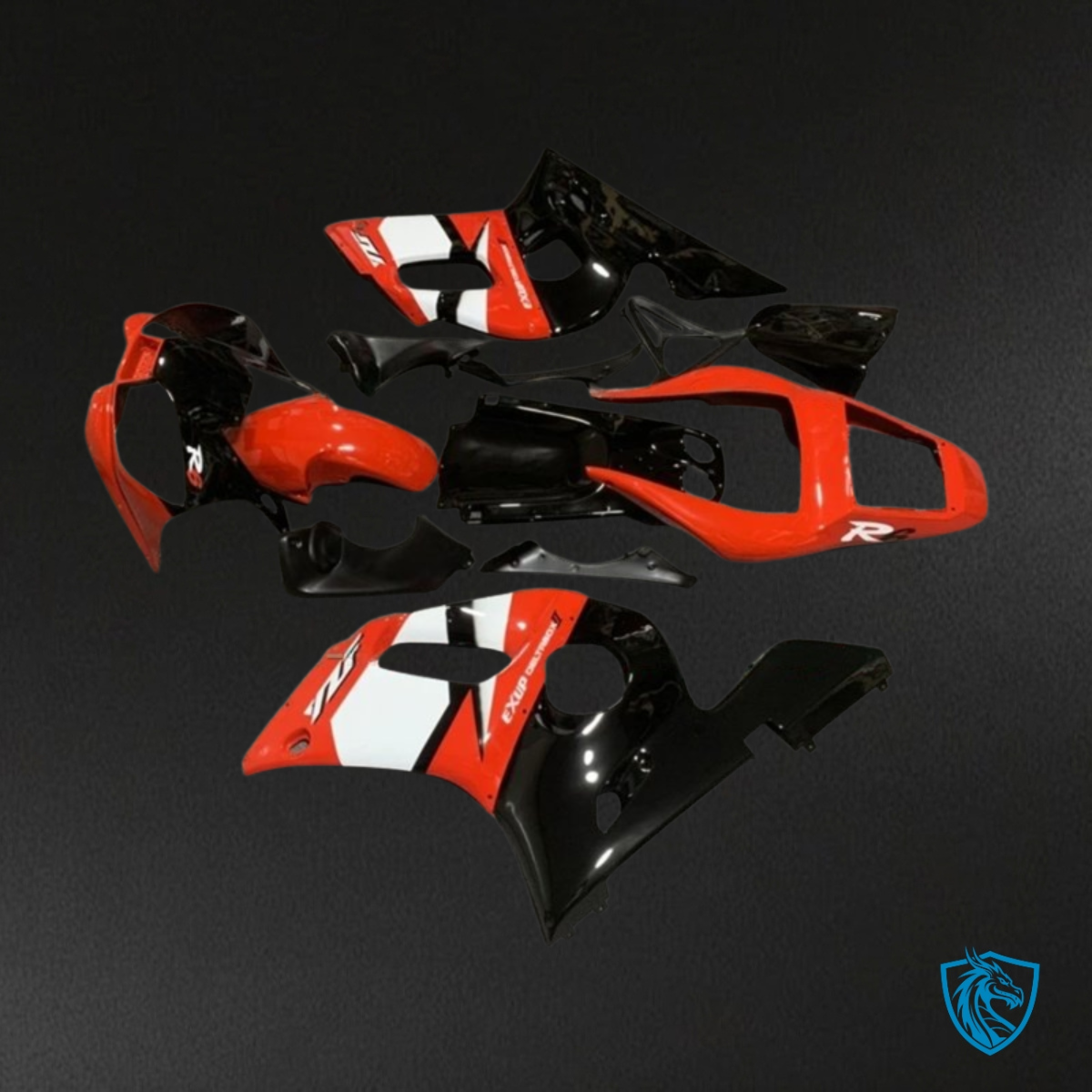 Yamaha YZF R6 (1999-2002) Red, Black & White Fairing Kit - Aftermarket ABS Bodywork