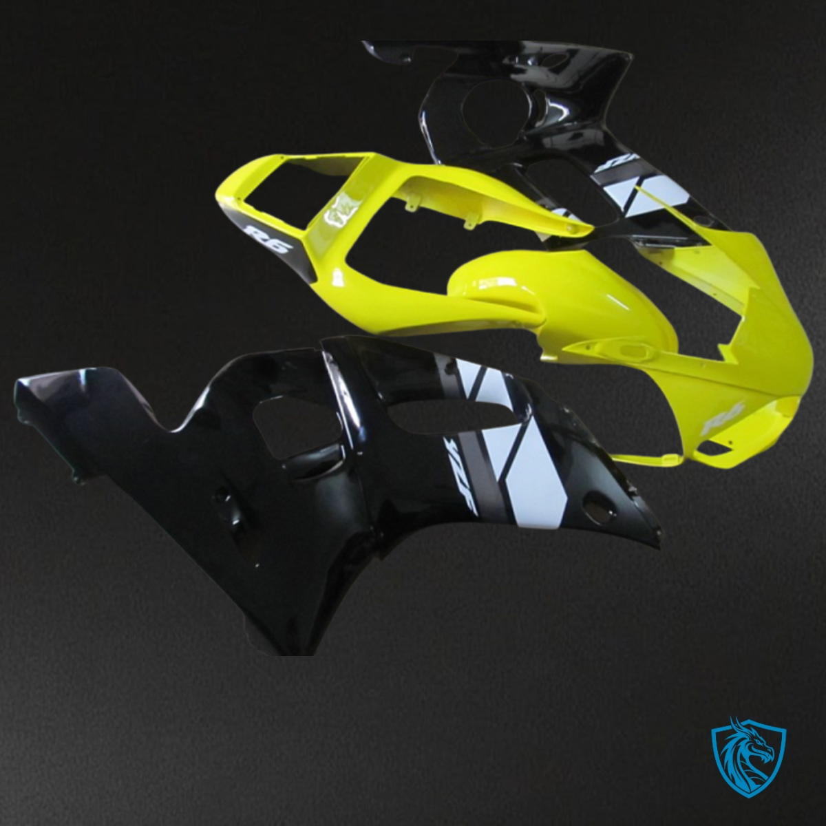 Yamaha YZF R6 (1999-2002) Black, Yellow & White - Custom ABS Fairing Kit