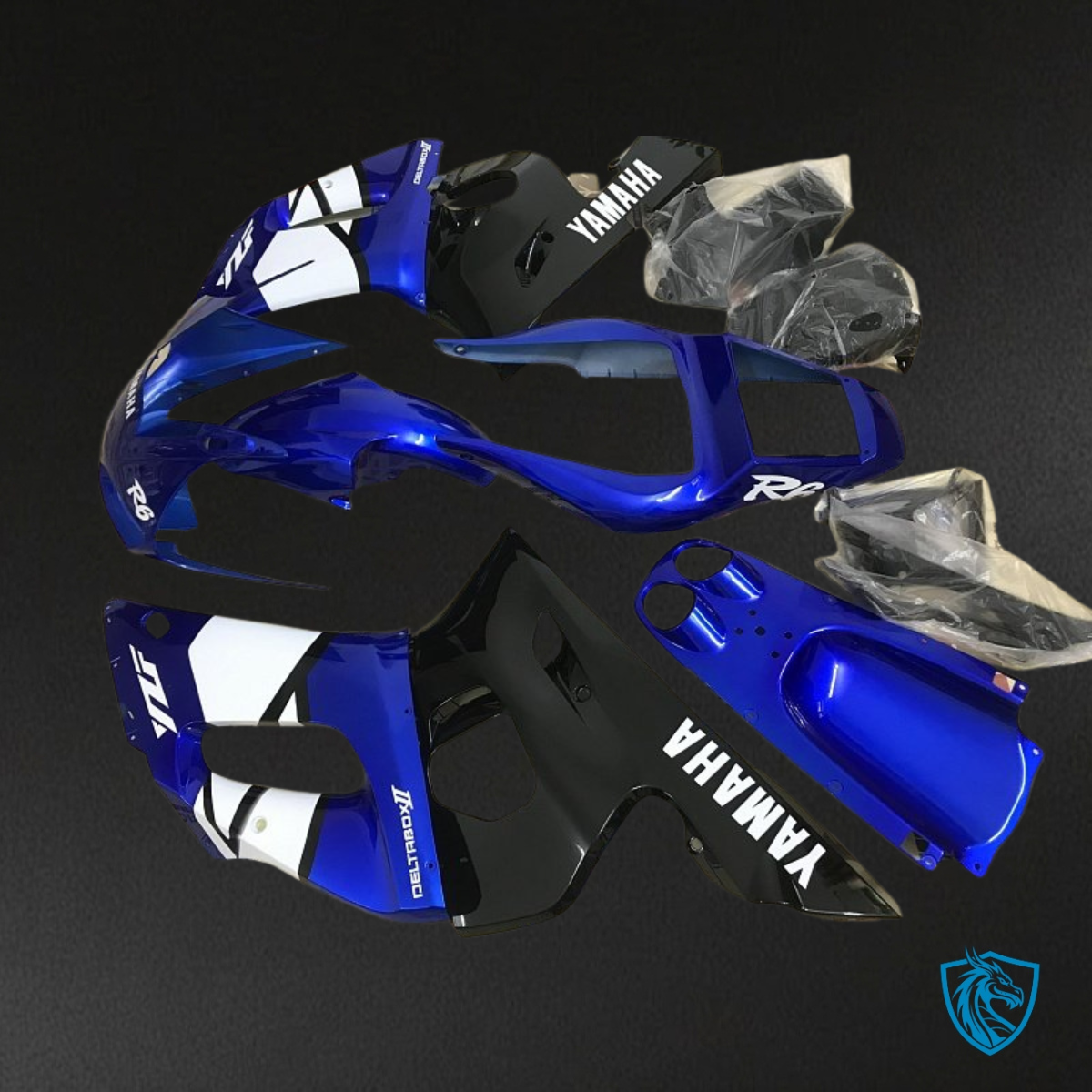 Yamaha YZF R6 (1999-2002) Blue, White & Black - MERGEment Motorcycle Fairings Kit