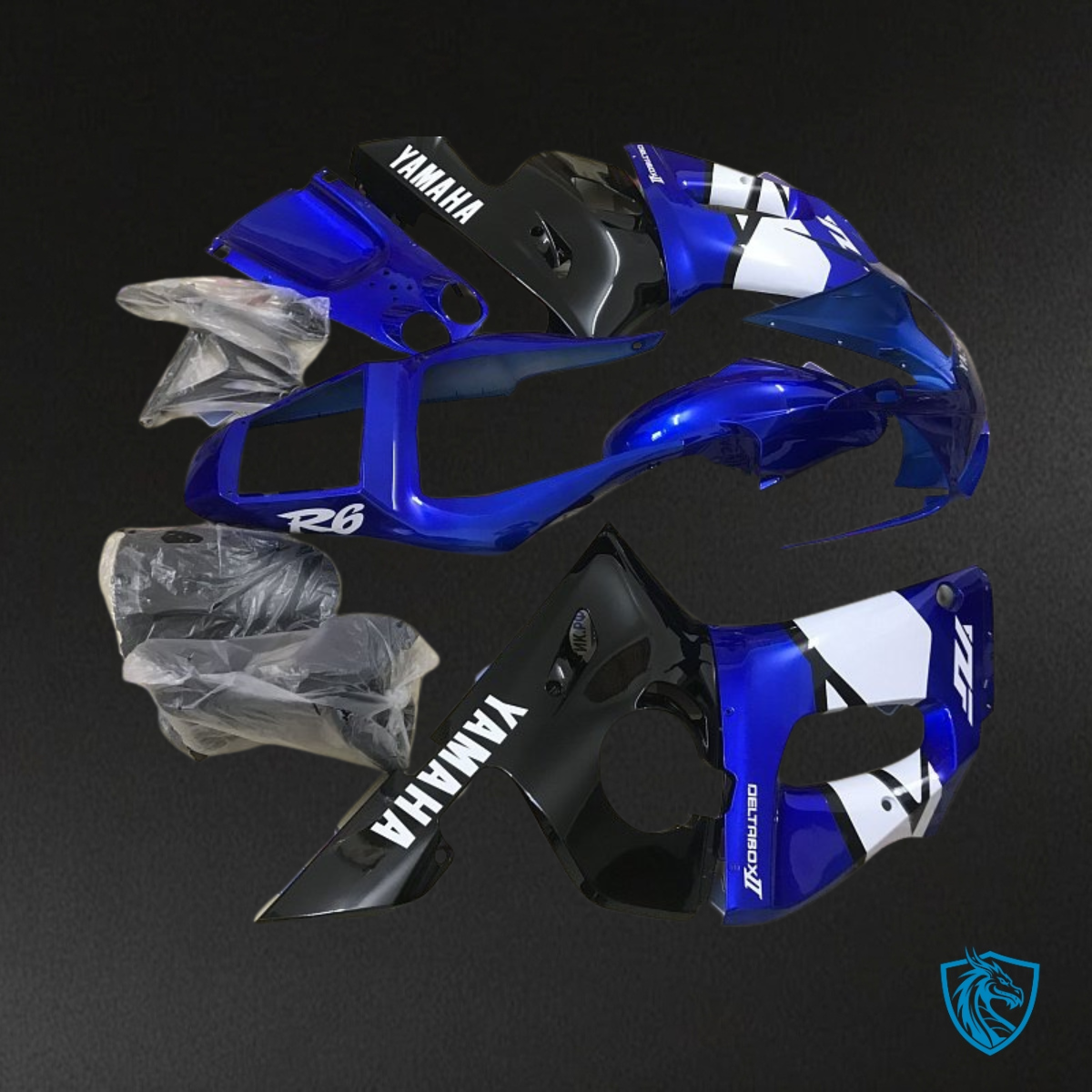 Yamaha YZF R6 (1999-2002) Blue, White & Black - MERGEment Motorcycle Fairings Kit