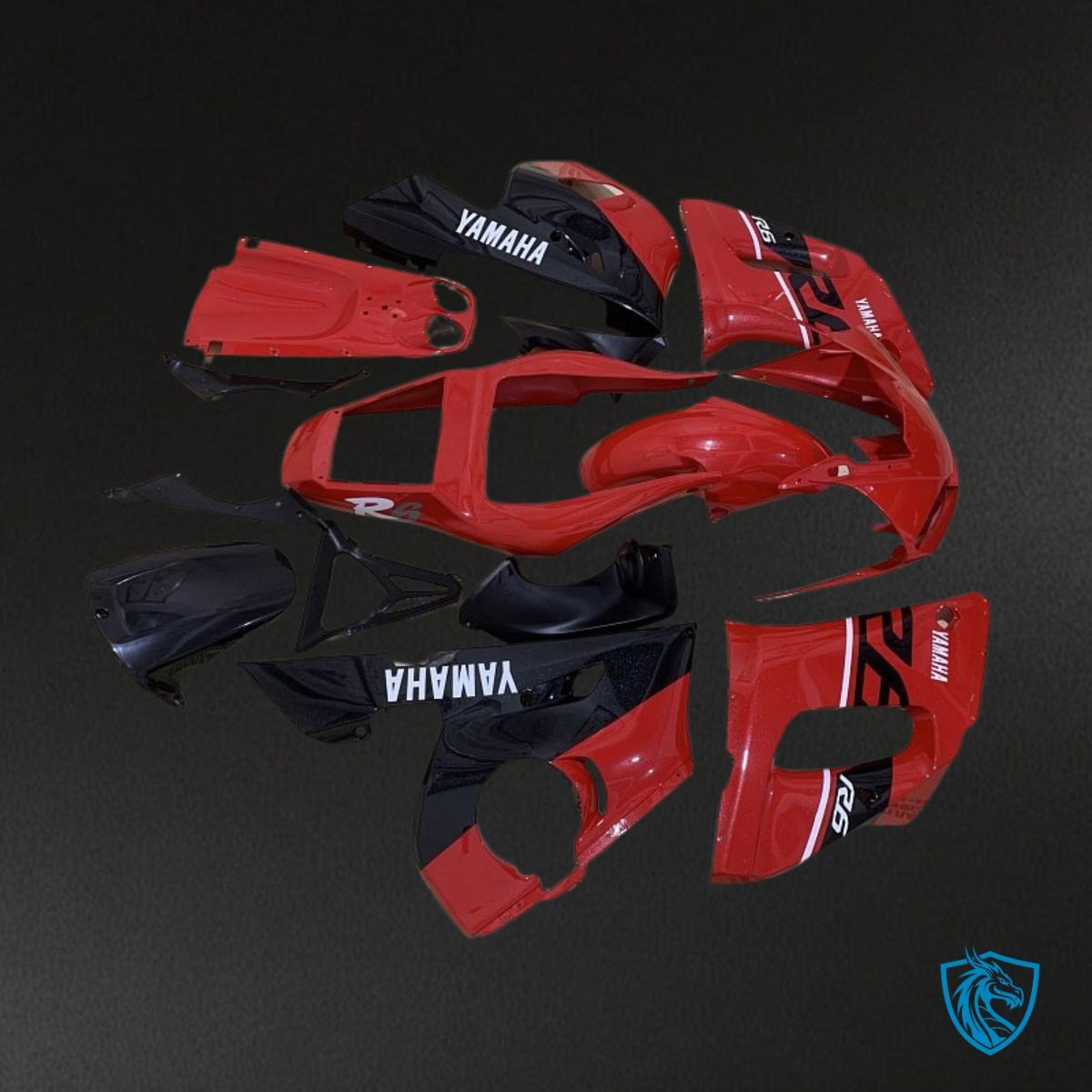 Yamaha YZF R6 (1999-2002) Red & Black - Custom ABS Fairing Kit