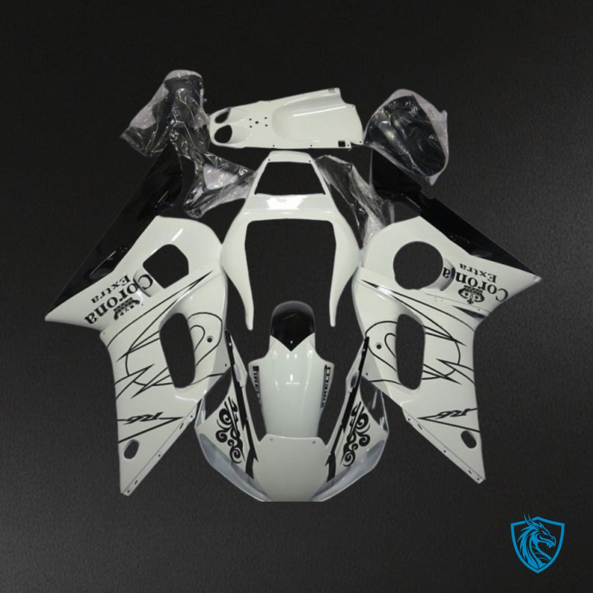 Yamaha YZF R6 (1999-2002) White & Black Corona Extra - Custom ABS Fairing Kit