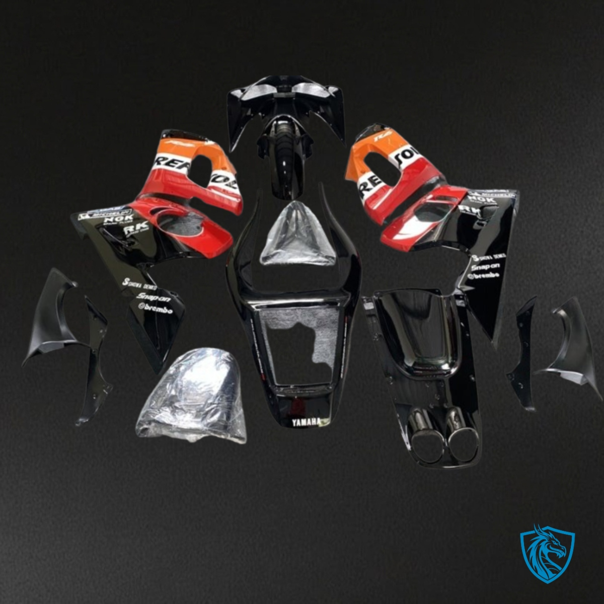 Yamaha YZF R6 (1999-2002) Orange, Red & Black Repsol Fairings Kit | ABS Bodywork