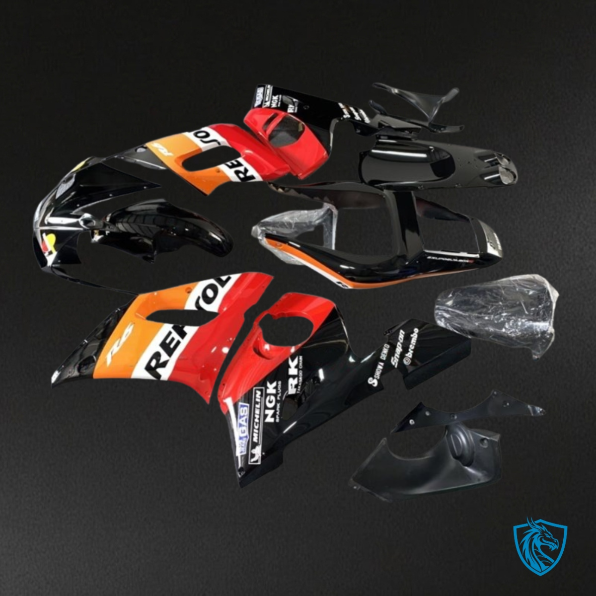 Yamaha YZF R6 (1999-2002) Orange, Red & Black Repsol Fairings Kit | ABS Bodywork