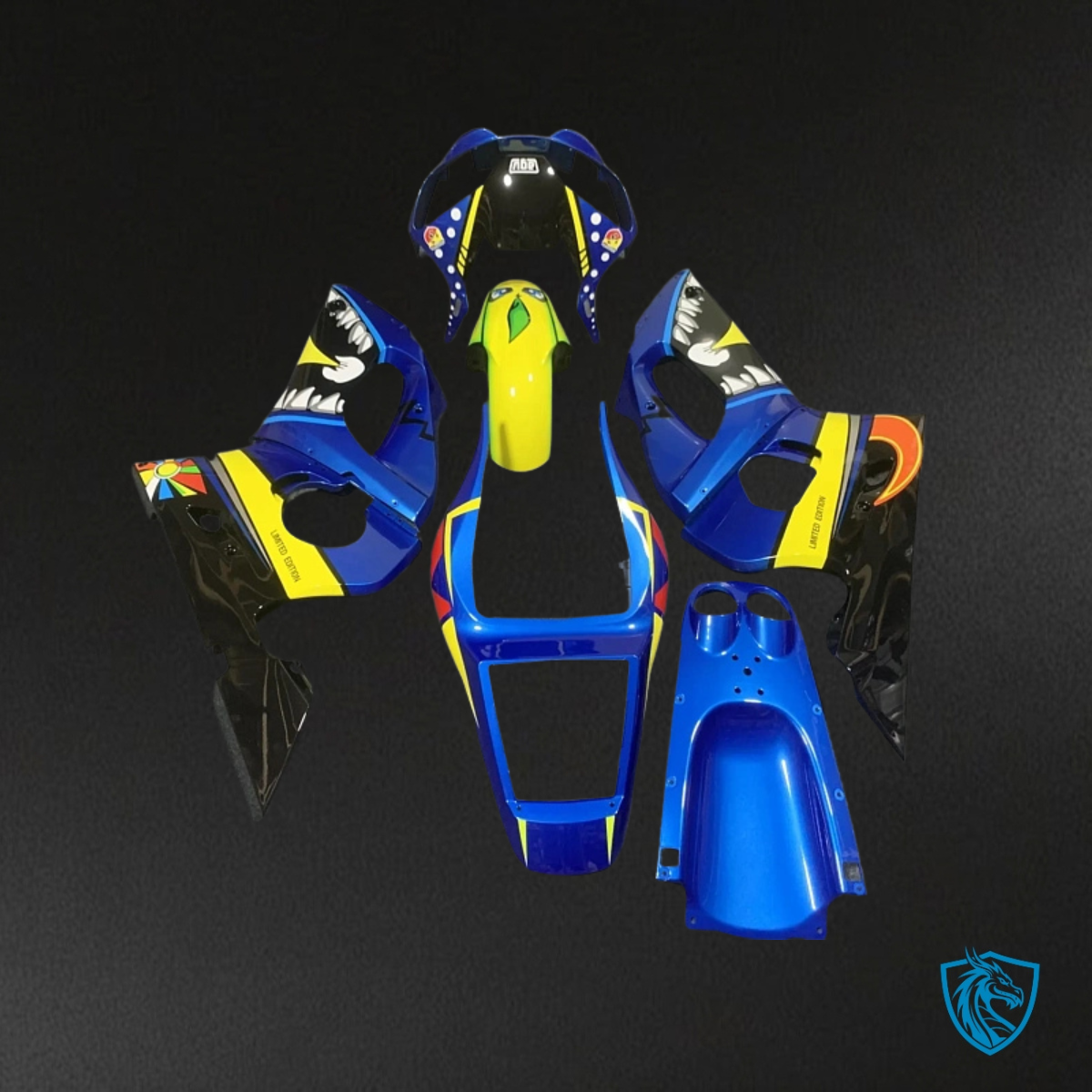Yamaha YZF R6 (1999-2002) Blue & Yellow Shark - MERGEment Motorcycle Fairings Kit