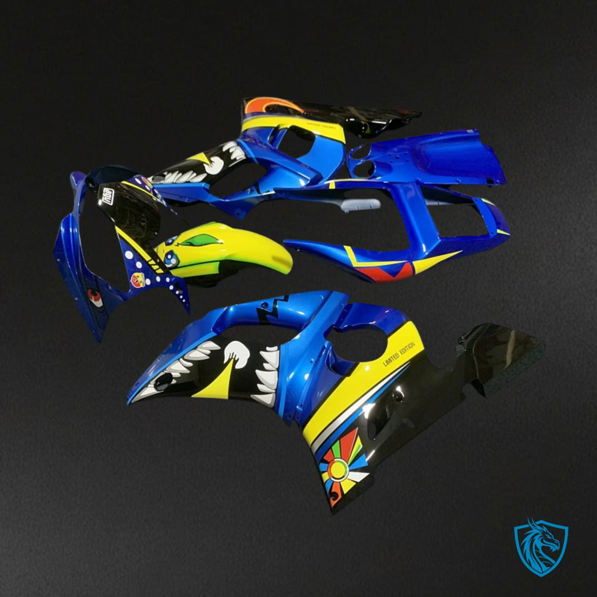 Yamaha YZF R6 (1999-2002) Blue & Yellow Shark - MERGEment Motorcycle Fairings Kit