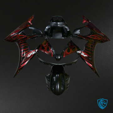 Yamaha YZF R6 (2003-2004) Gloss Red & Black - MERGEment Motorcycle Fairings Kit