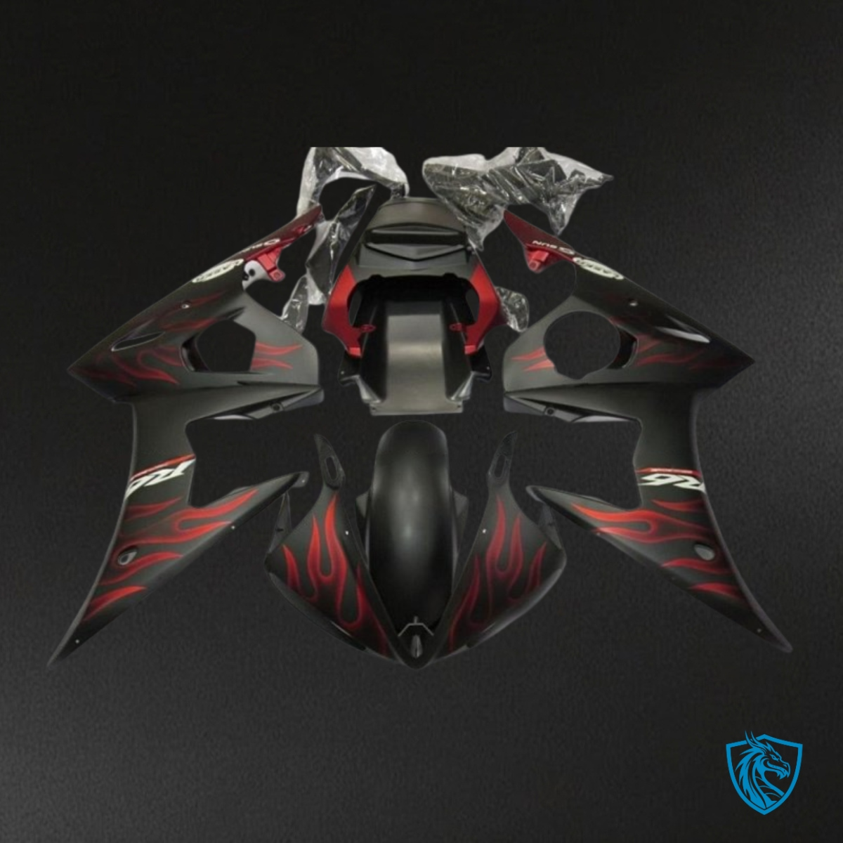 Yamaha YZF R6 (2003-2004) Black & Red Logo - Custom ABS Fairing Kit