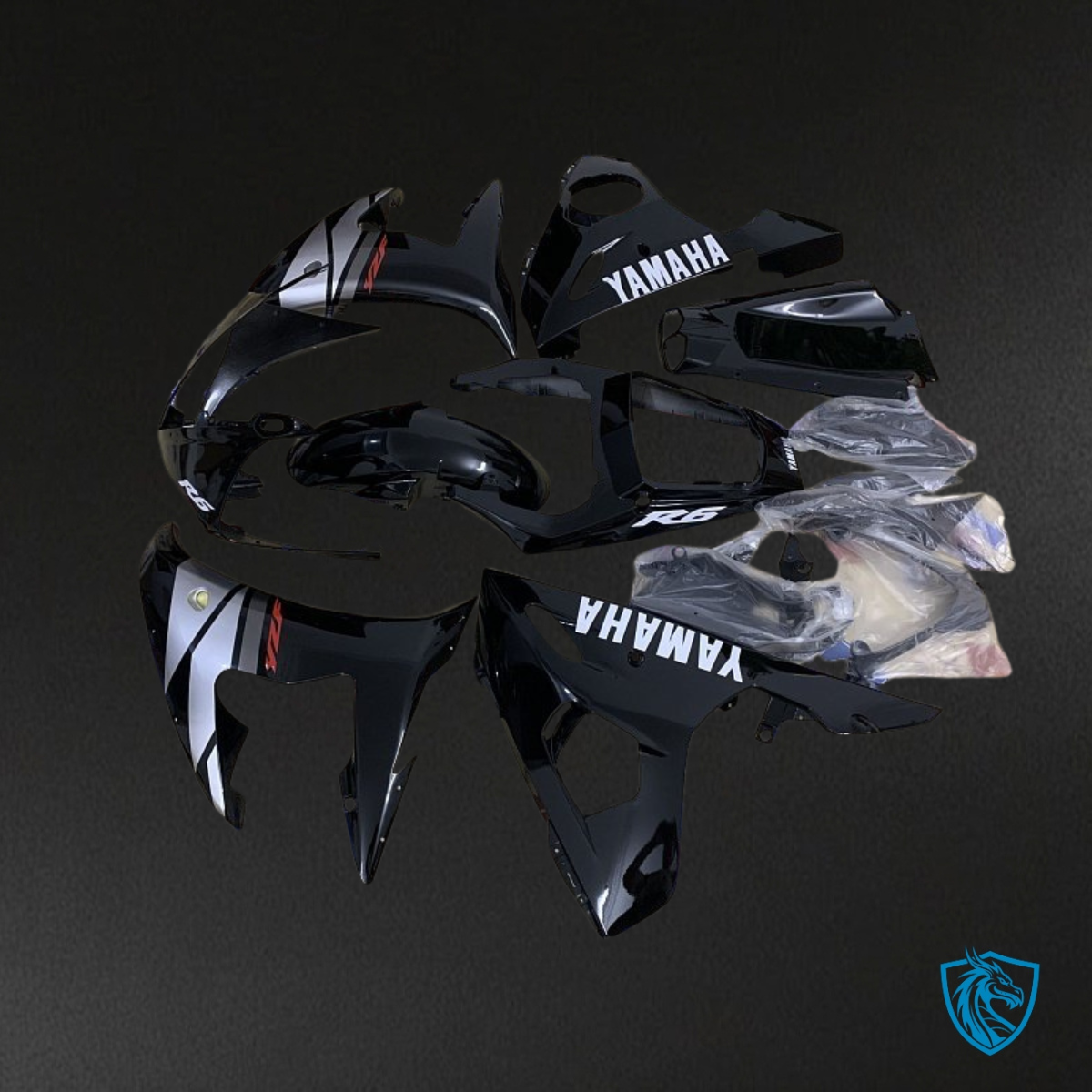 Yamaha YZF R6 (2003-2004) Black & White - Custom ABS Fairing Kit