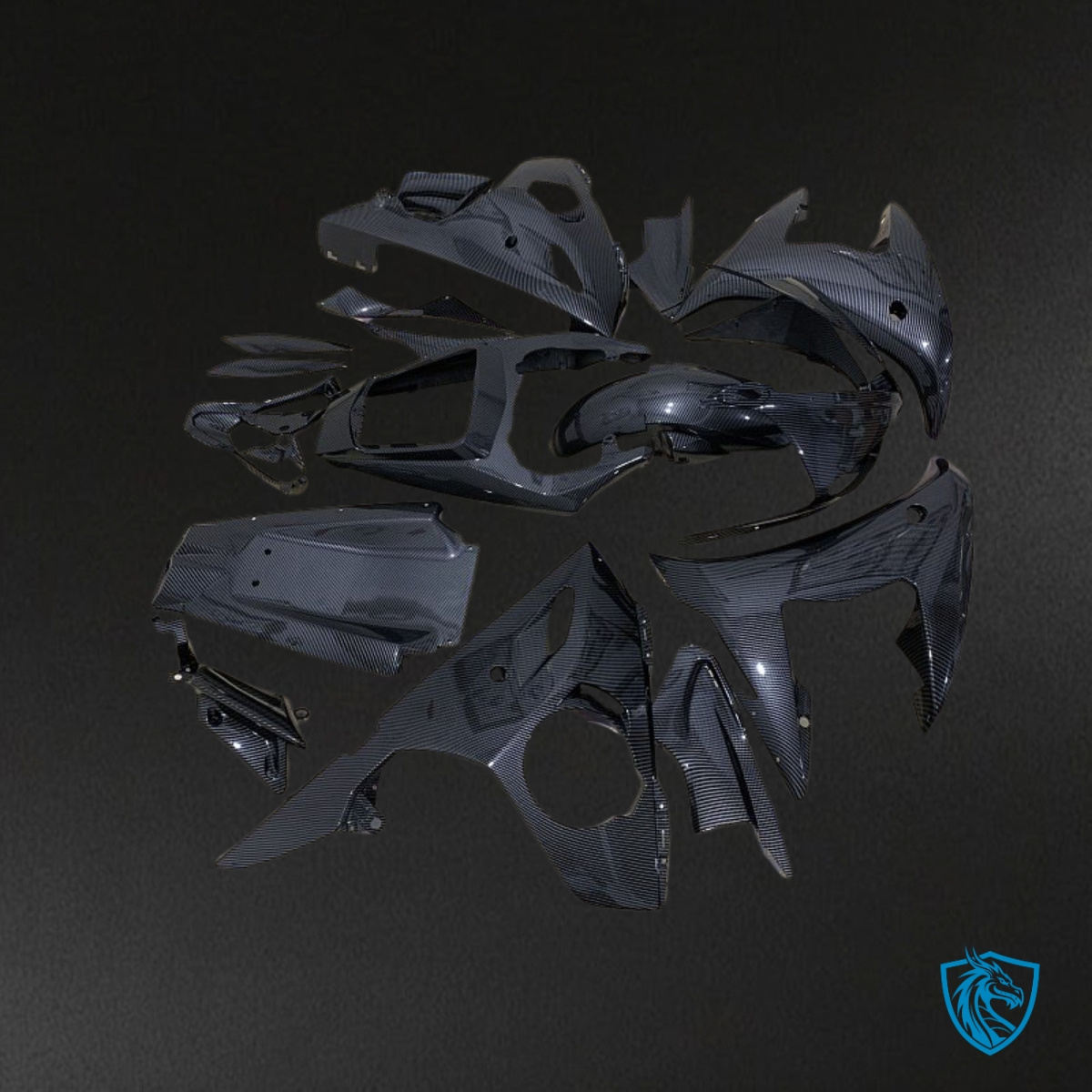 Yamaha YZF R6 (2003-2004) Black Carbon Fiber - MERGEment Motorcycle Fairings Kit