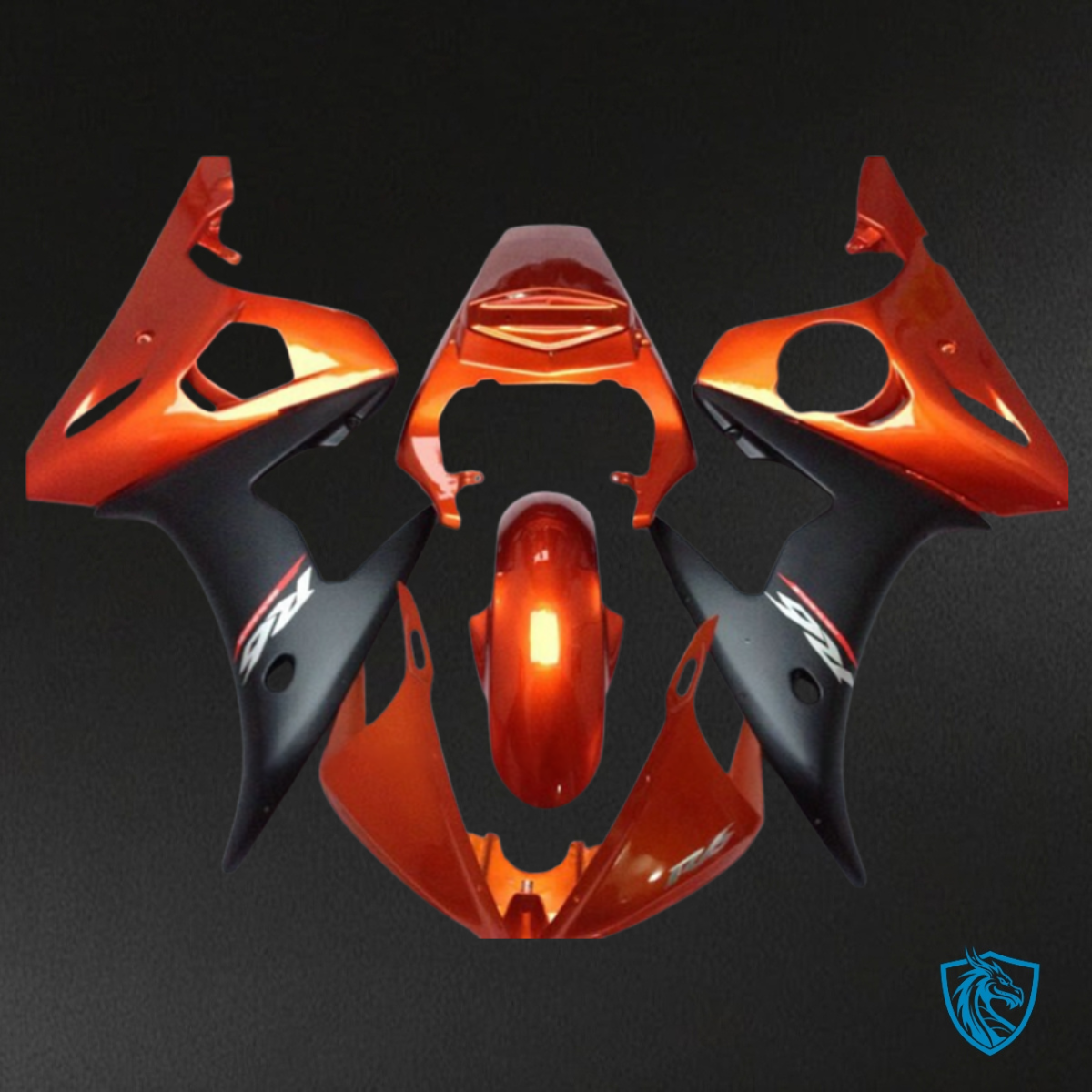 Yamaha YZF R6 (2003-2004) Matte Black & Orange - MERGEment Motorcycle Fairings Kit