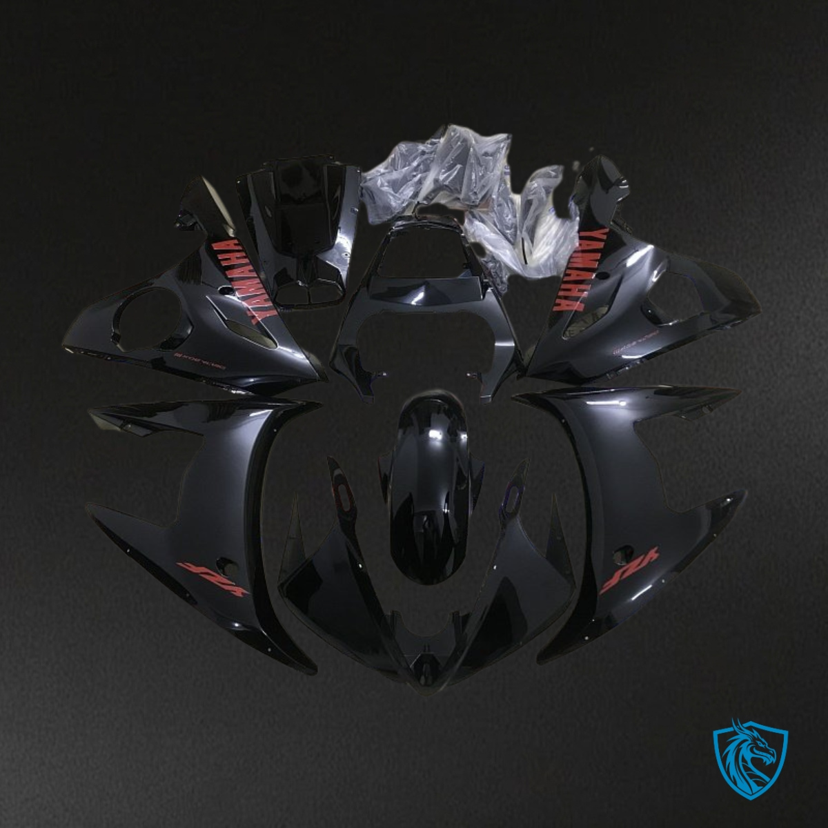 Yamaha YZF R6 (2003-2004) Black & Red Logo - MERGEment Motorcycle Fairings Kit