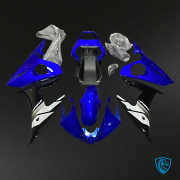 Yamaha YZF R6 (2003-2004) Gloss Blue, Black & White Fairings Kit | ABS Bodywork