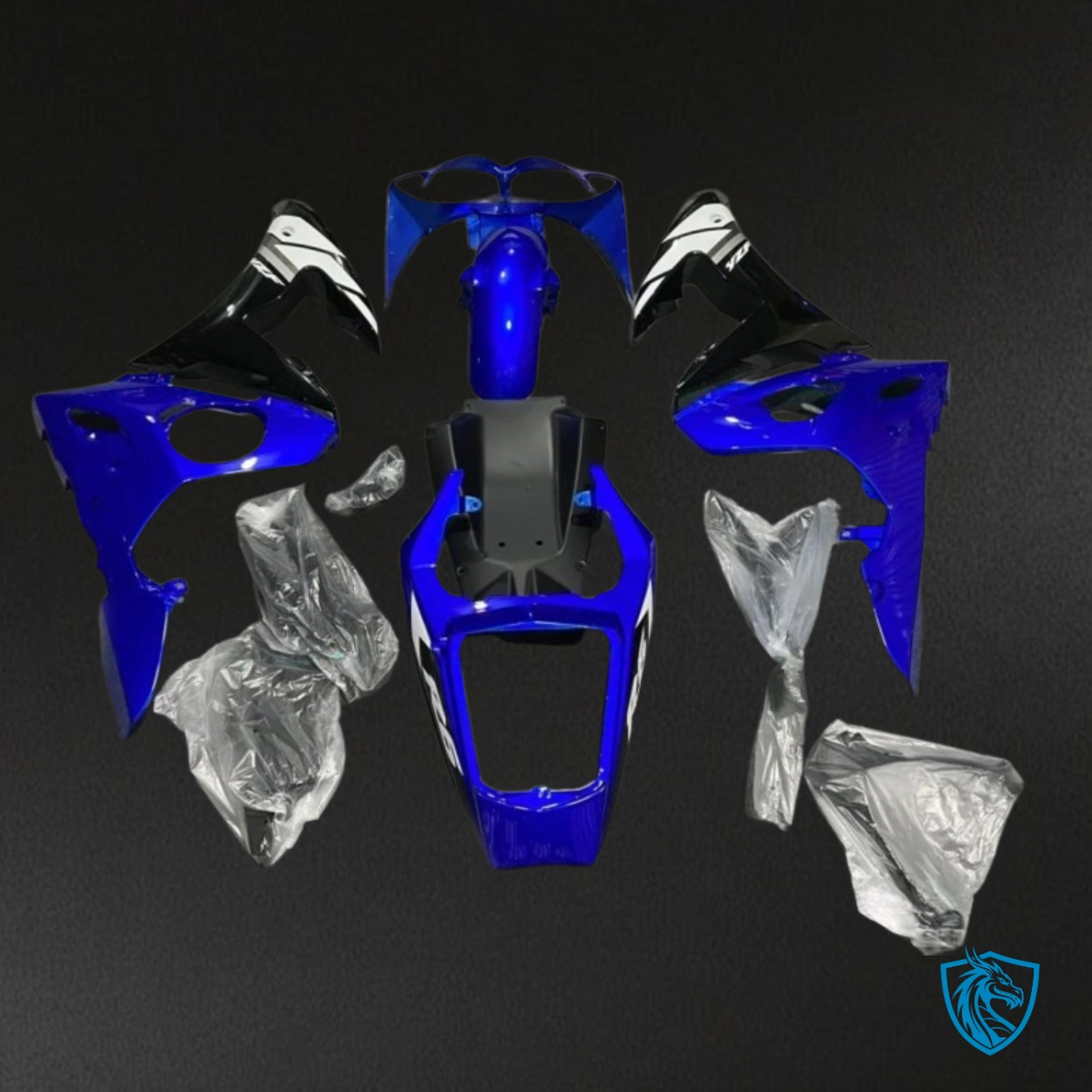 Yamaha YZF R6 (2003-2004) Gloss Blue, Black & White Fairings Kit | ABS Bodywork