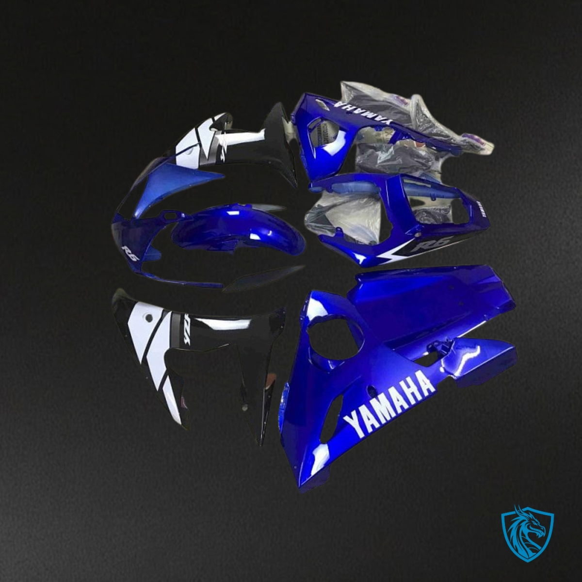 Yamaha YZF R6 (2003-2004) Blue & Black Fairing Kit - Aftermarket ABS Bodywork