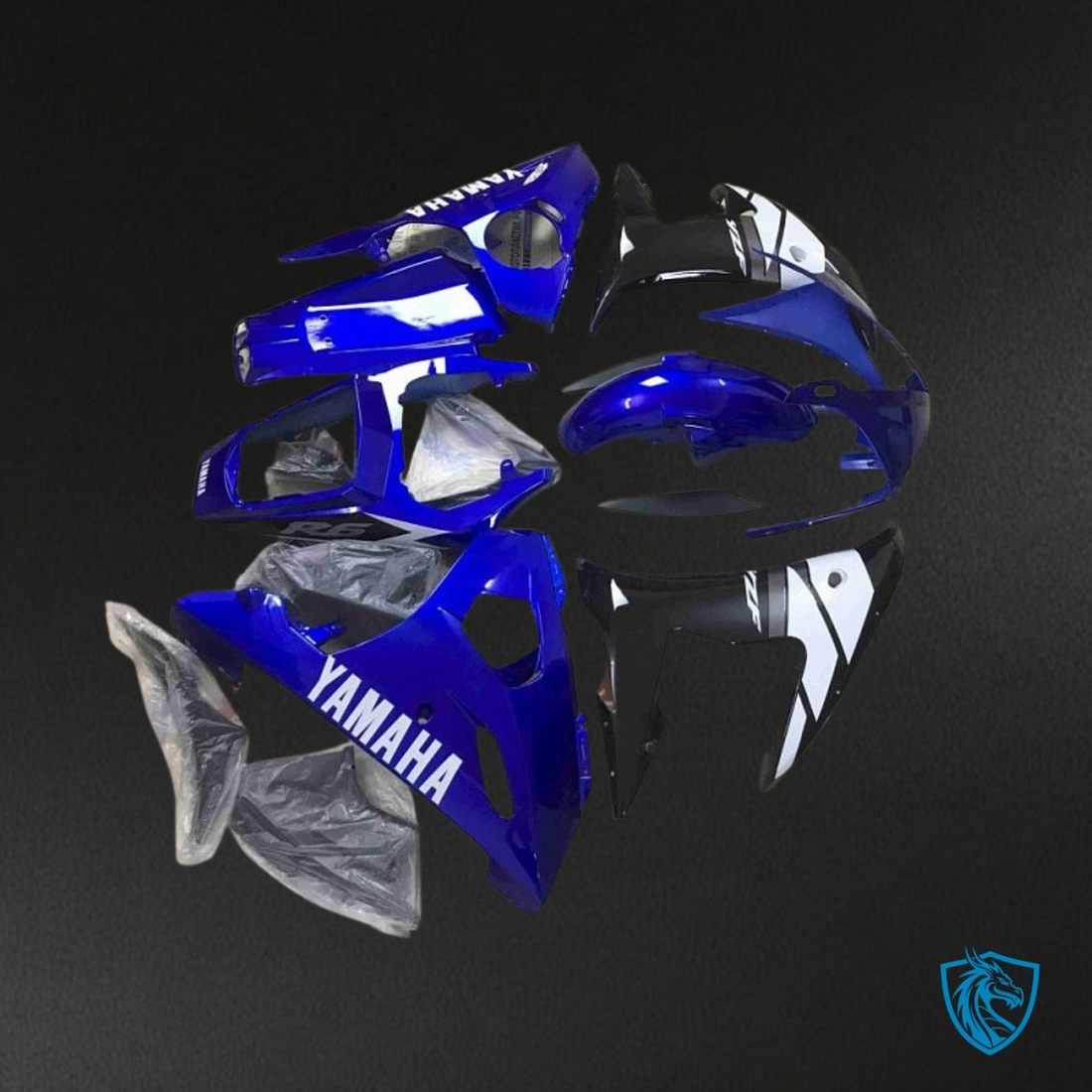 Yamaha YZF R6 (2003-2004) Blue & Black Fairing Kit - Aftermarket ABS Bodywork