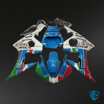 Yamaha YZF R6 (2003-2004) Blue, White, Green & Red - Custom ABS Fairing Kit