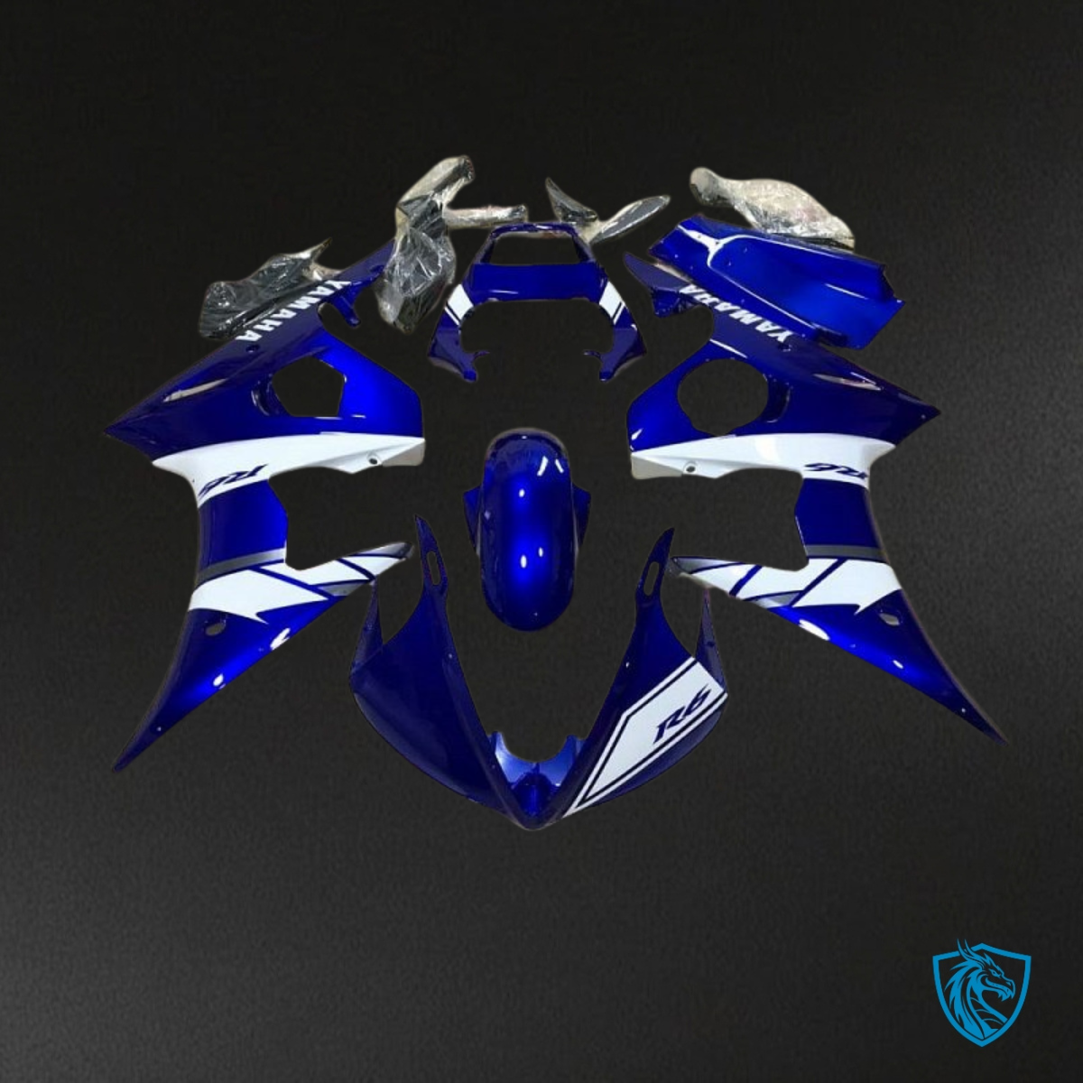 Yamaha YZF R6 (2003-2004) Gloss Blue & White - Custom ABS Fairing Kit
