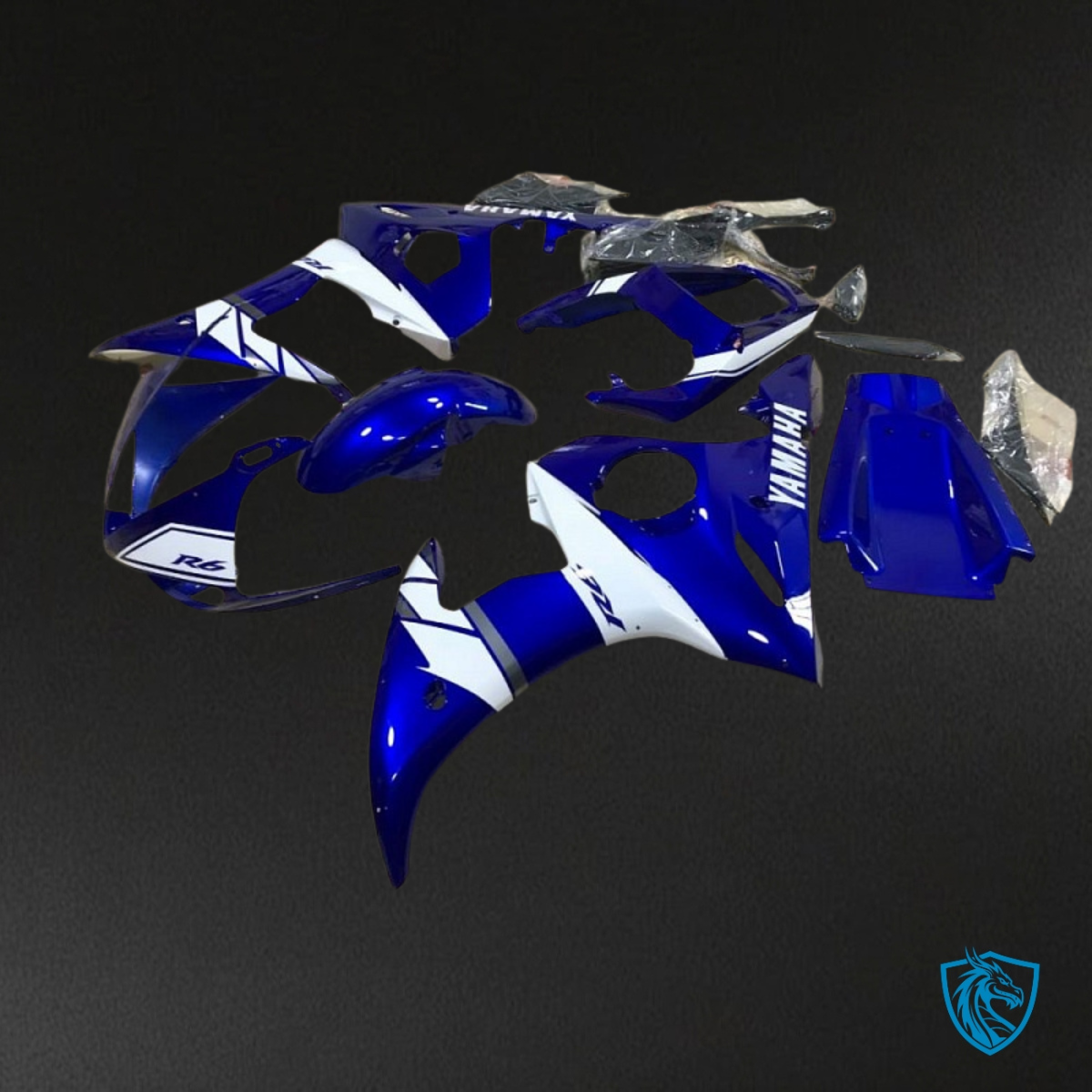 Yamaha YZF R6 (2003-2004) Gloss Blue & White - Custom ABS Fairing Kit