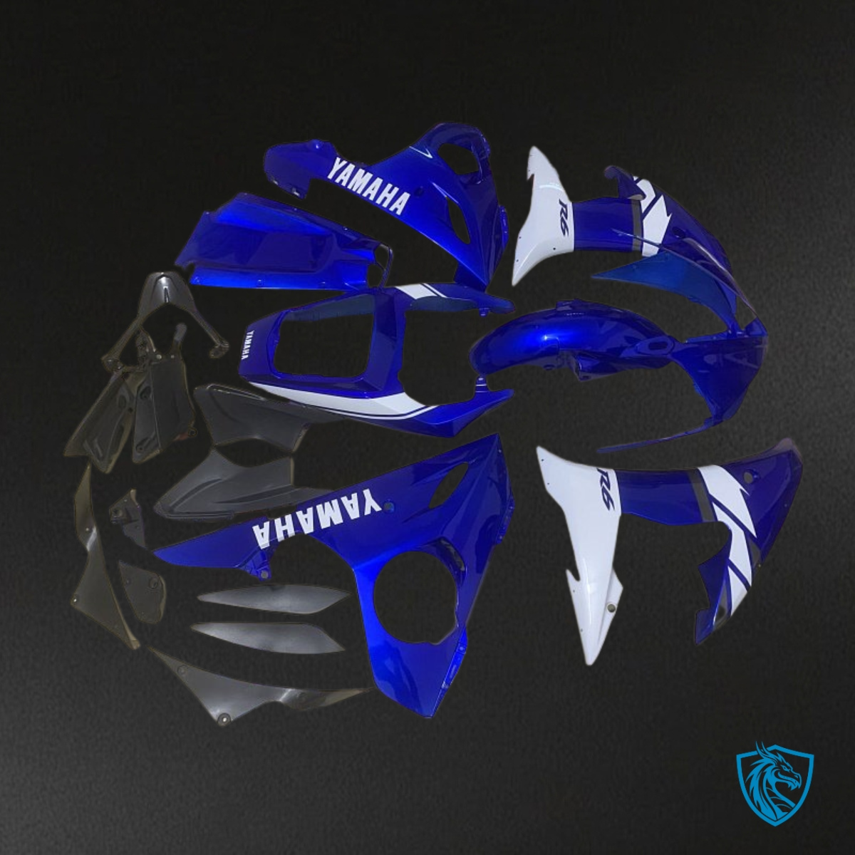 Yamaha YZF R6 (2003-2004) Blue & White Gloss Fairings Kit | ABS Bodywork