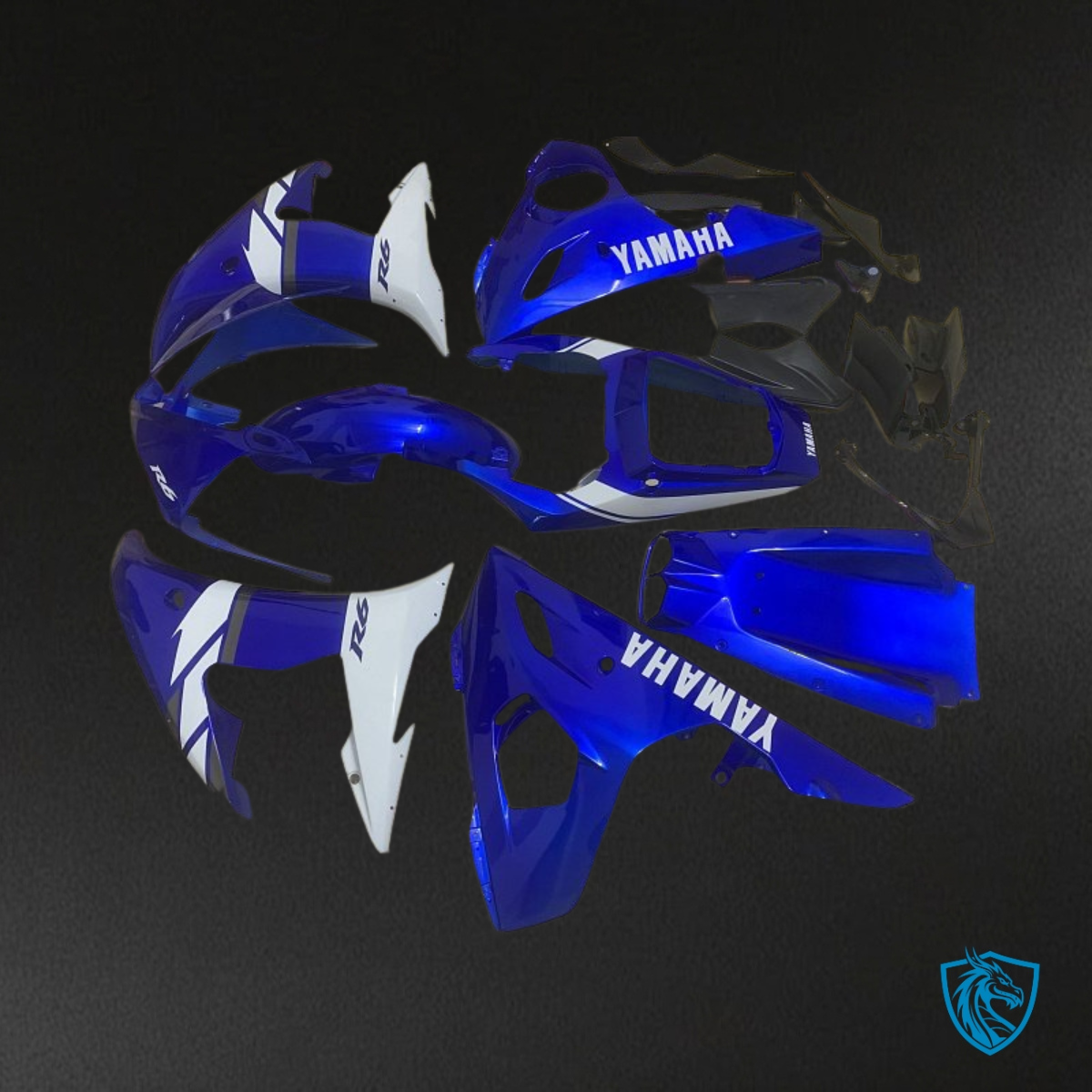 Yamaha YZF R6 (2003-2004) Blue & White Gloss Fairings Kit | ABS Bodywork
