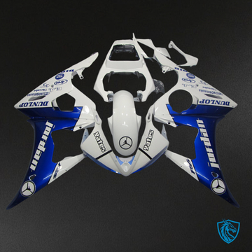 Yamaha YZF R6 (2003-2004) Blue & White Jordan Fairing Kit - Aftermarket ABS Bodywork