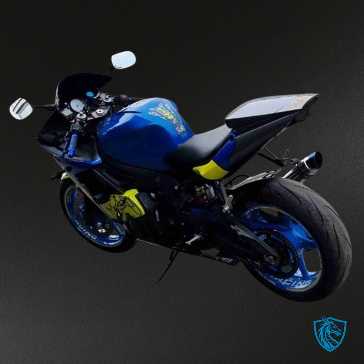 Yamaha YZF R6 (2003-2004) Blue, Black & Yellow Shark - Custom ABS Fairing Kit