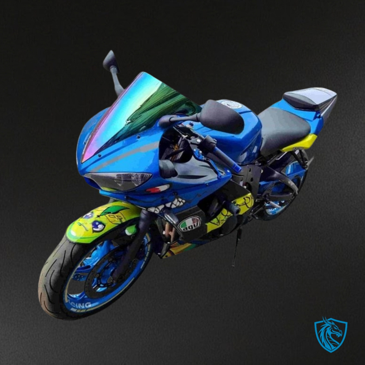 Yamaha YZF R6 (2003-2004) Blue, Black & Yellow Shark - Custom ABS Fairing Kit