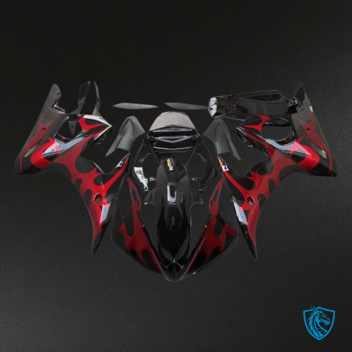 Yamaha YZF R6 (2003-2004) Red & Black Fairing Kit - Aftermarket ABS Bodywork
