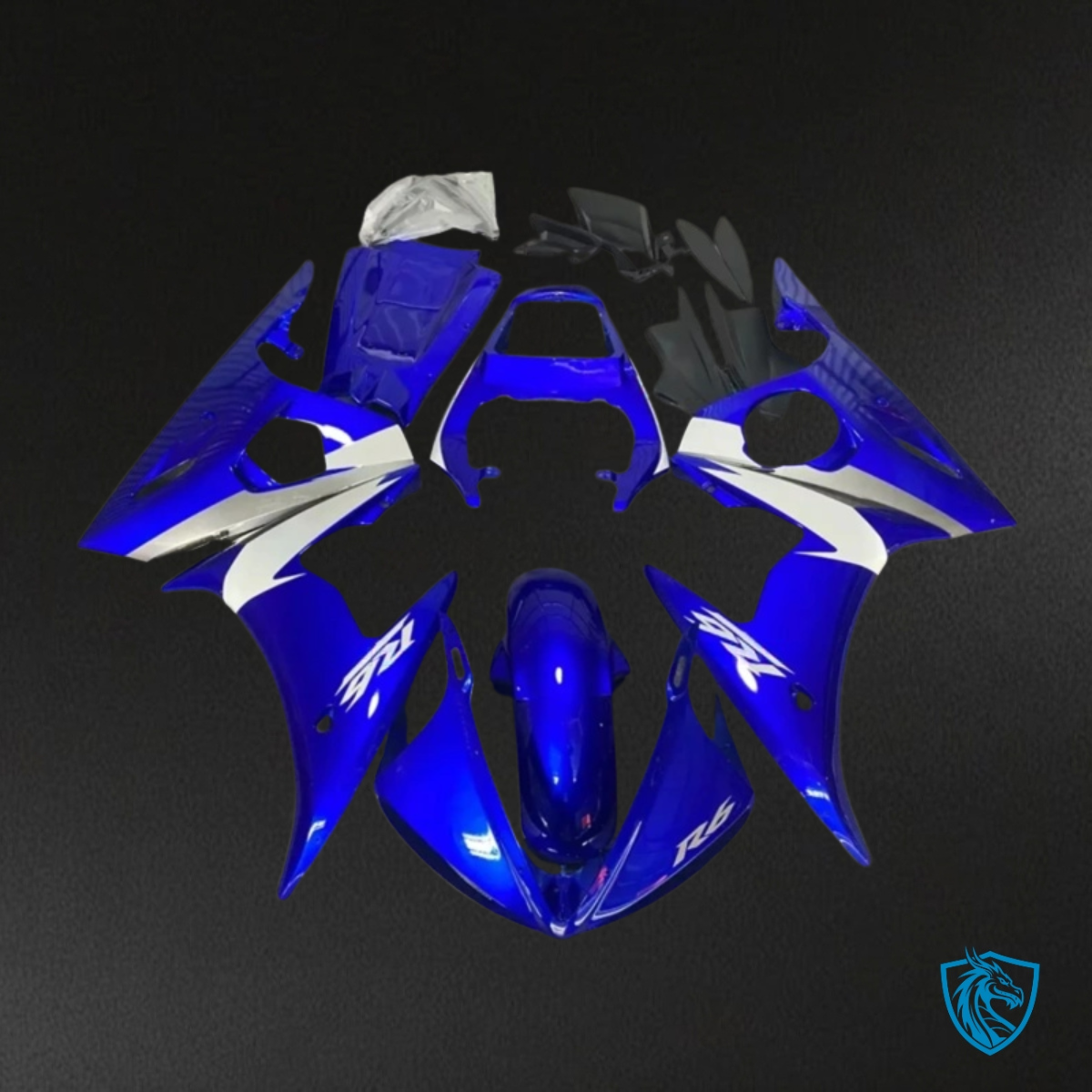 Yamaha YZF R6 (2003-2004) Glossy Blue & White - MERGEment Motorcycle Fairings Kit