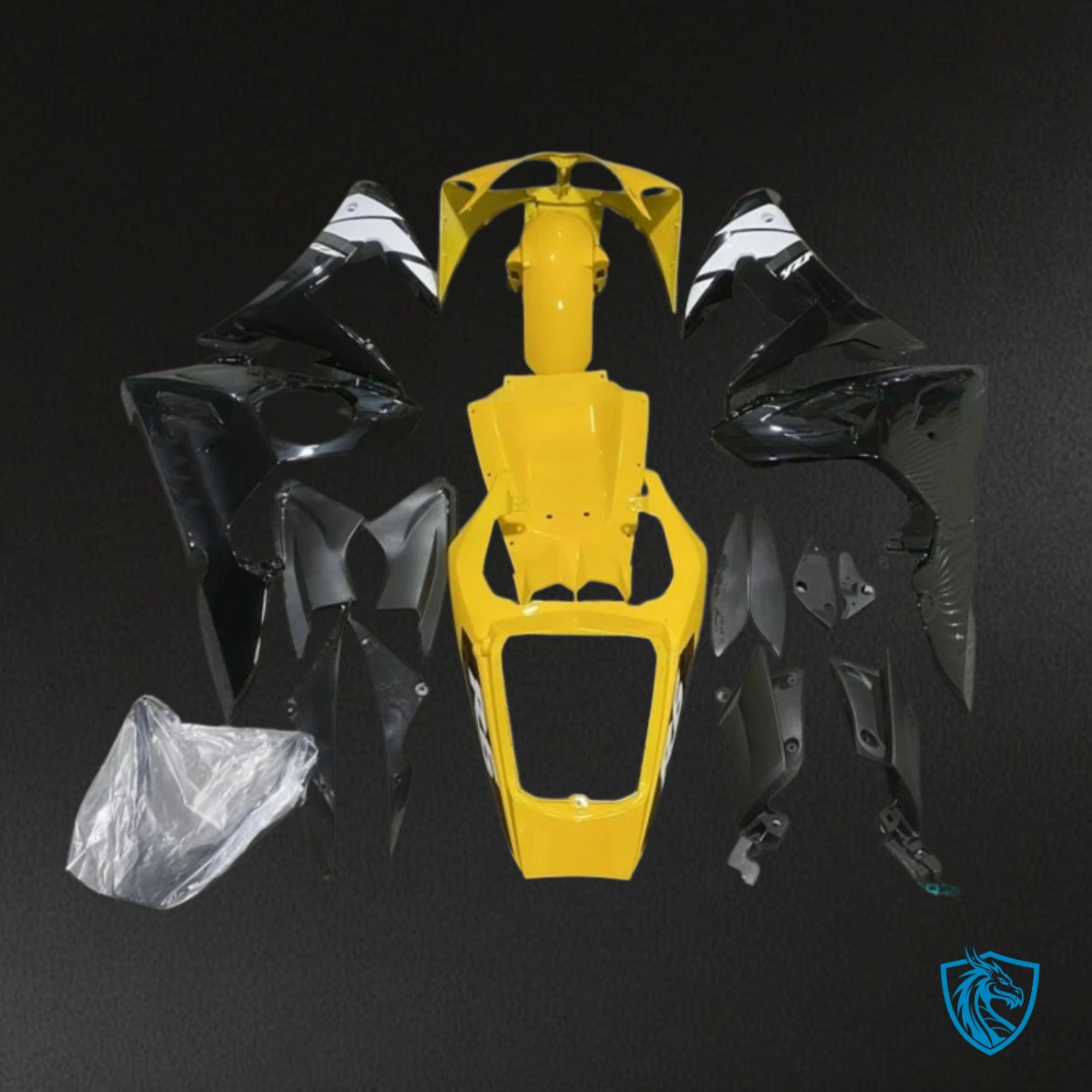 Yamaha YZF R6 (2003-2004) Yellow, Black & White - Custom ABS Fairing Kit