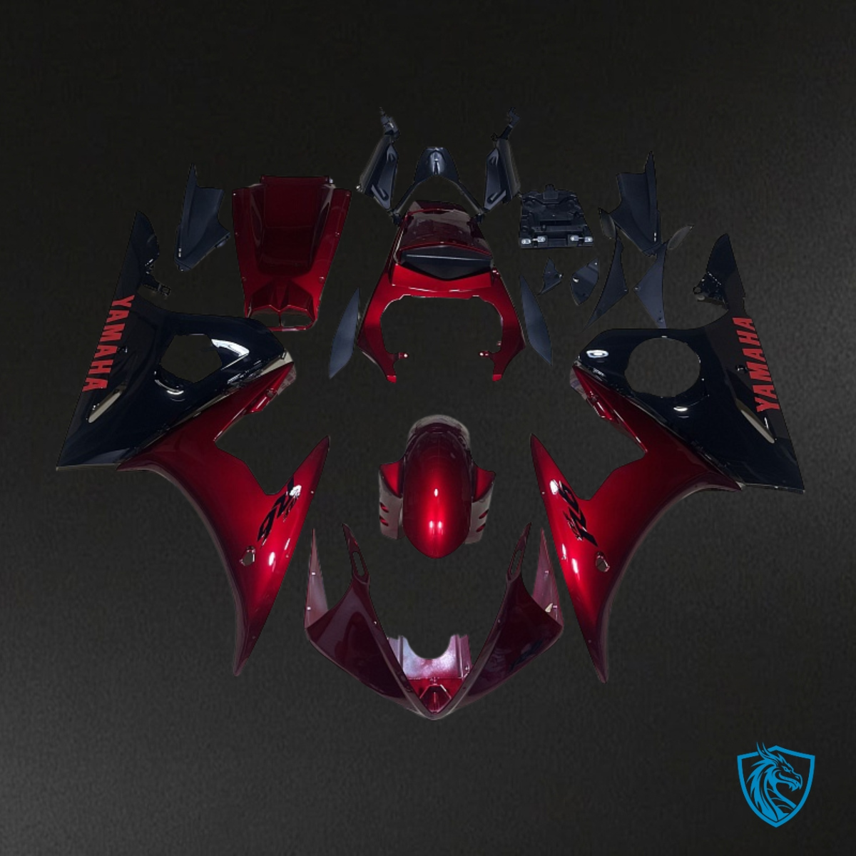 Yamaha YZF R6 (2004-2005) Gloss Red & Black Fairings Kit | ABS Bodywork