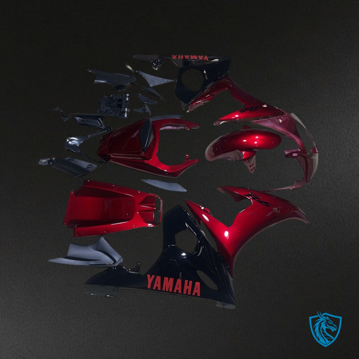 Yamaha YZF R6 (2004-2005) Gloss Red & Black Fairings Kit | ABS Bodywork
