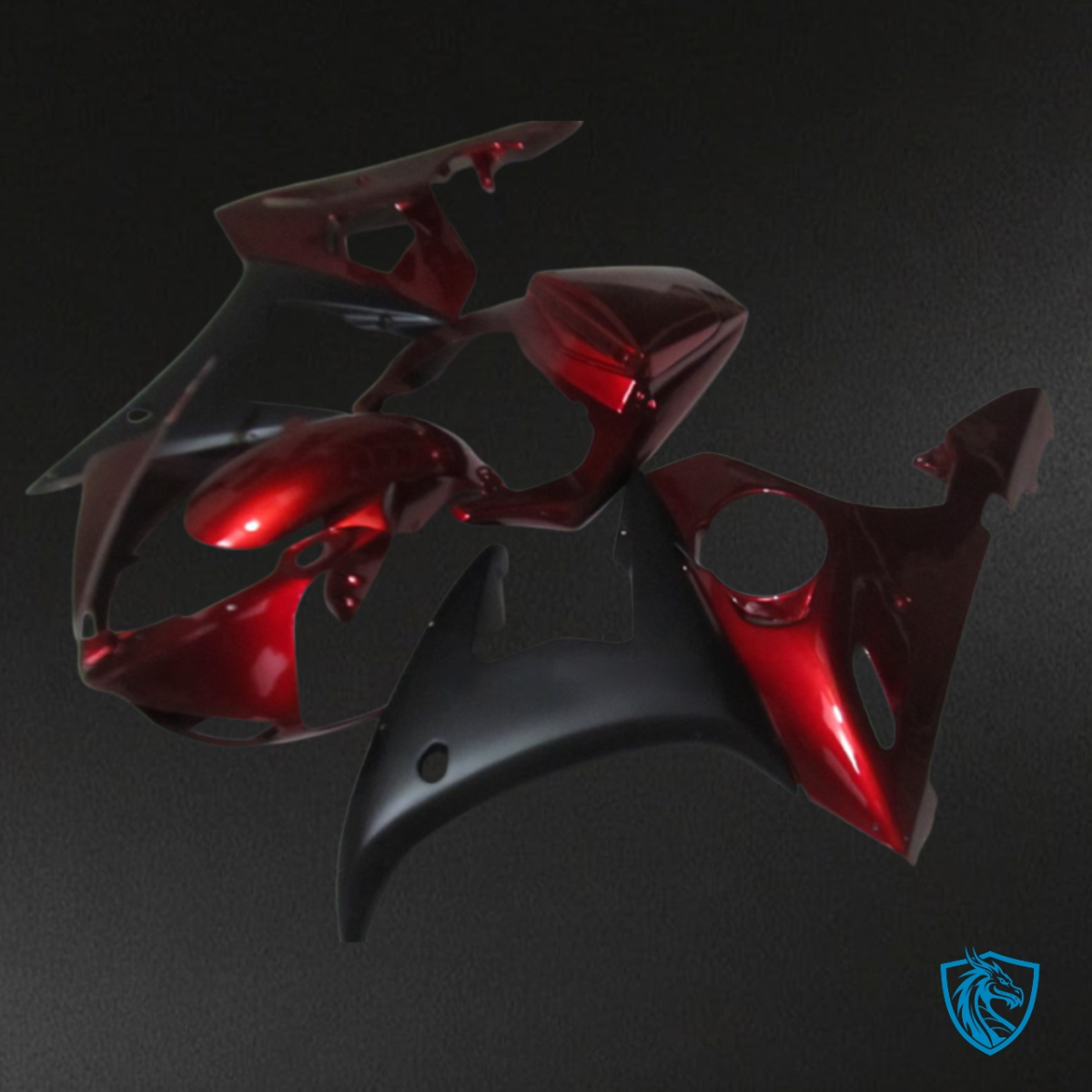Yamaha YZF R6 (2004-2005) Black & Gloss Red Fairing Kit | ABS Bodywork