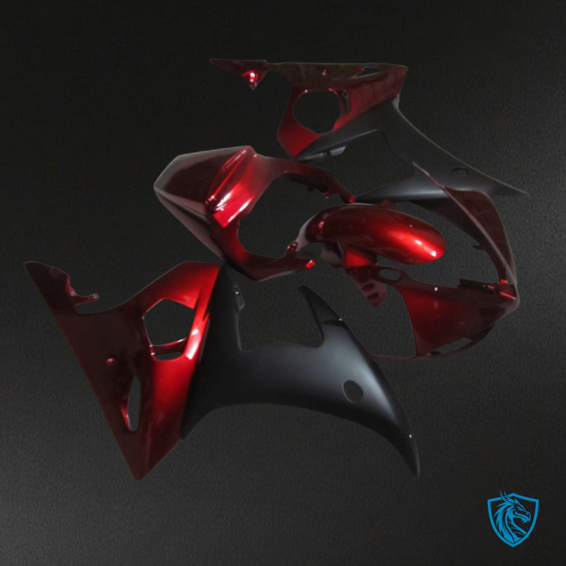 Yamaha YZF R6 (2004-2005) Black & Gloss Red Fairing Kit | ABS Bodywork