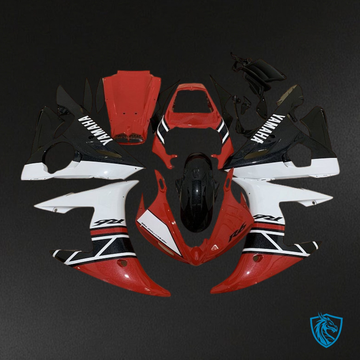 Yamaha YZF R6 (2004-2005) White, Black & Gloss Red - Custom ABS Fairing Kit