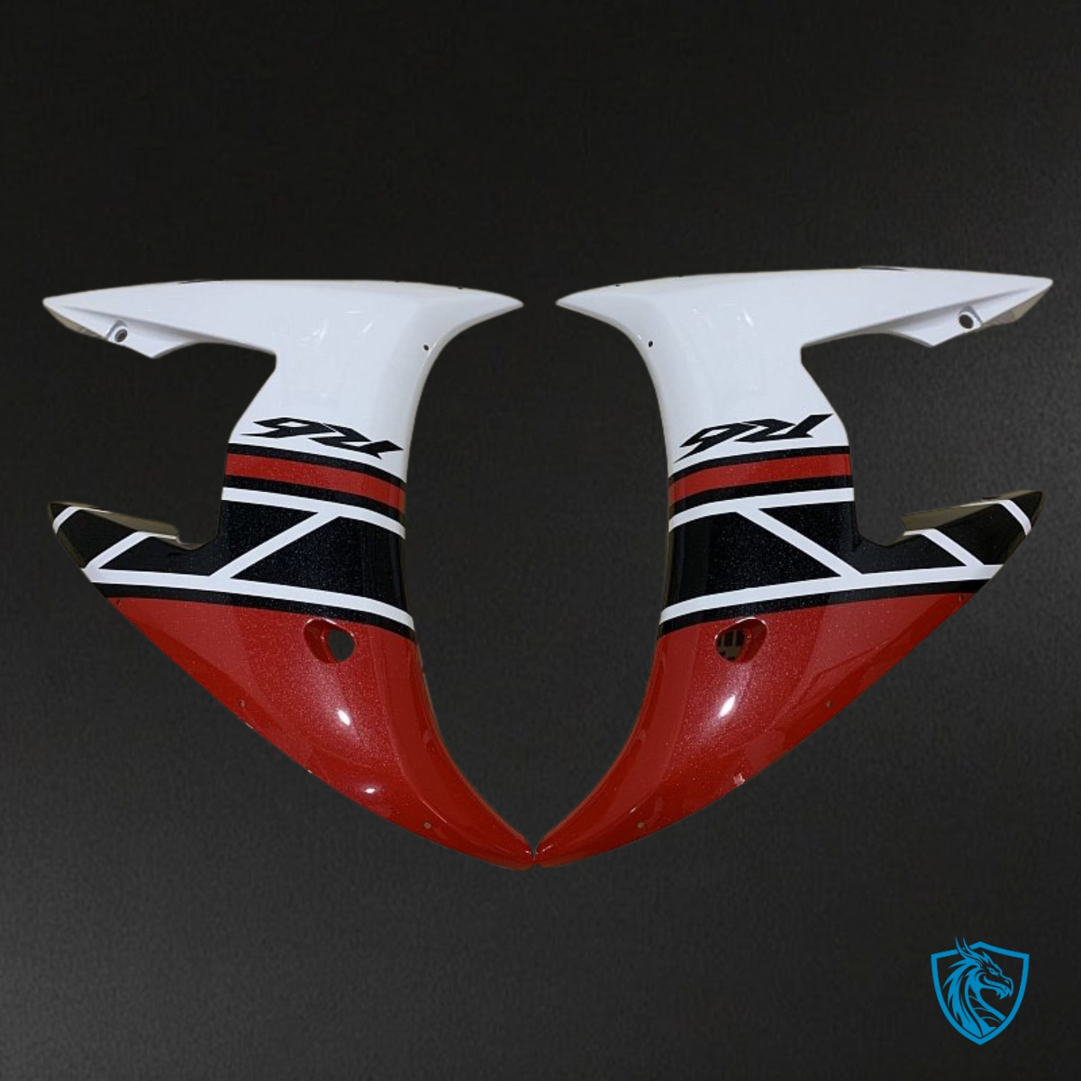Yamaha YZF R6 (2004-2005) White, Black & Gloss Red - Custom ABS Fairing Kit