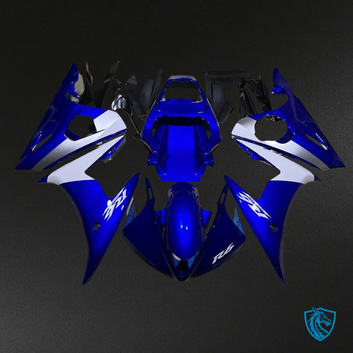 Yamaha YZF R6 (2004-2005) White & Blue - MERGEment Motorcycle Fairings Kit