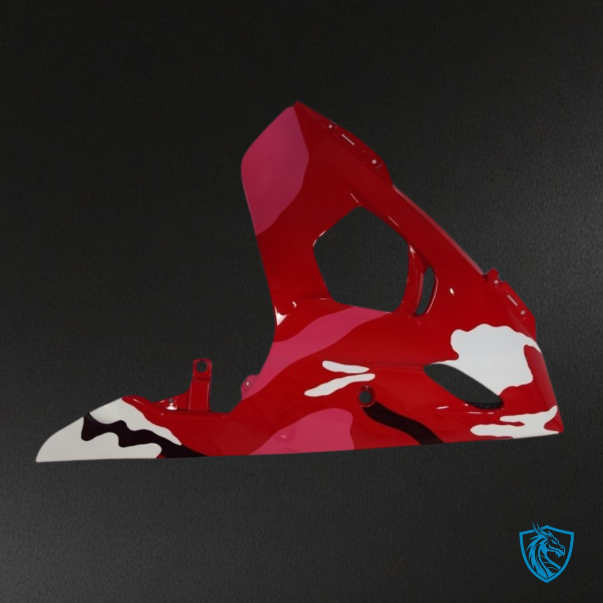 Yamaha YZF R6 (2004-2005) Red & White Shark Camo Fairings Kit | ABS Bodywork
