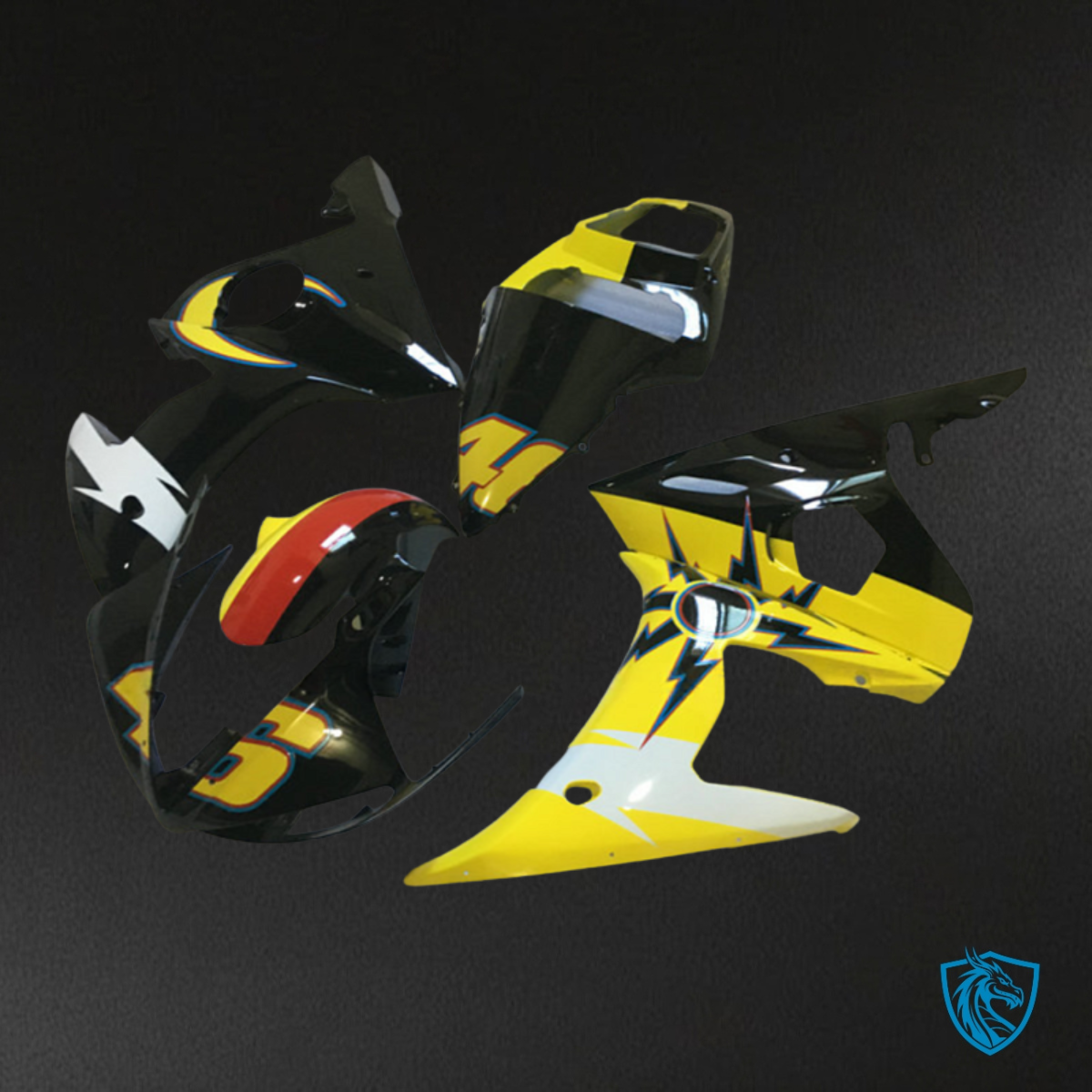 Yamaha YZF R6 (2004-2005) Yellow & Black Gloss Fairing Kit | ABS Bodywork