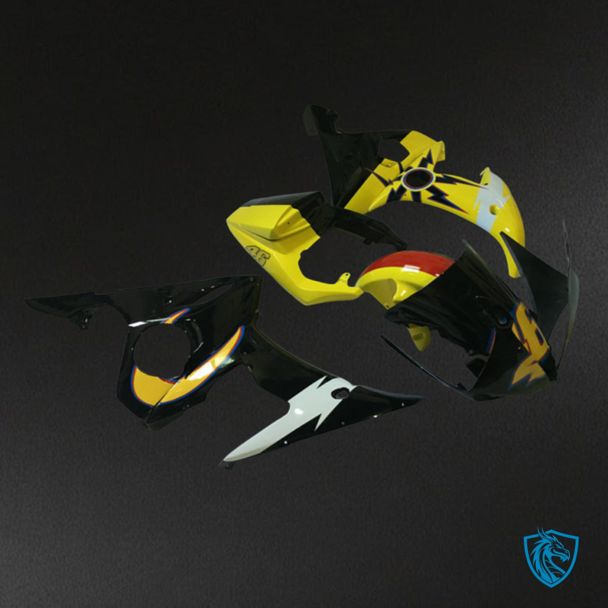 Yamaha YZF R6 (2004-2005) Yellow & Black Gloss Fairing Kit | ABS Bodywork